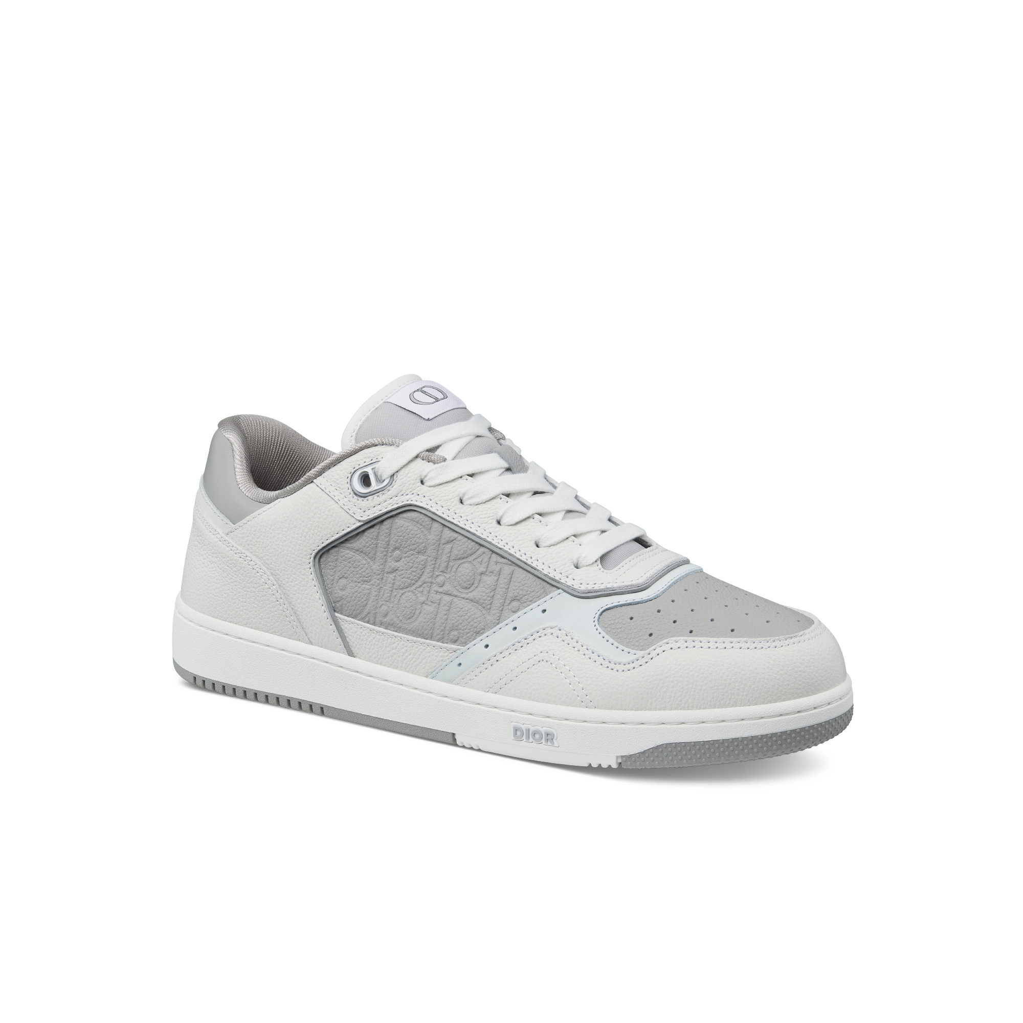 B27 Uptown 低帮运动鞋 白色和迪奥灰粒面牛皮革搭配迪奥灰 Dior Gravity 印花效果皮革 E03