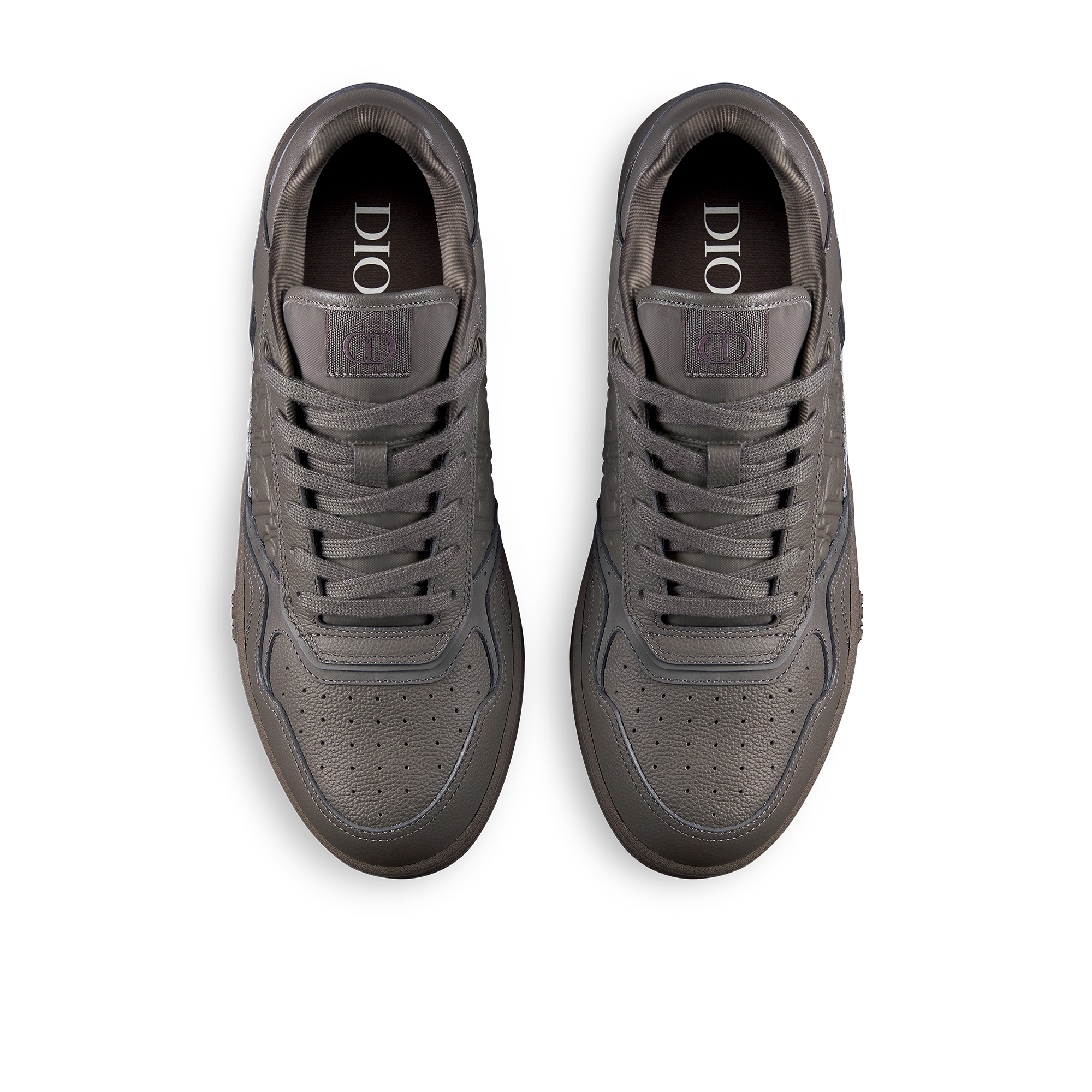 B27 Uptown 低帮运动鞋 灰色粒面牛皮革和灰色 Dior Gravity 印花效果皮革 E06