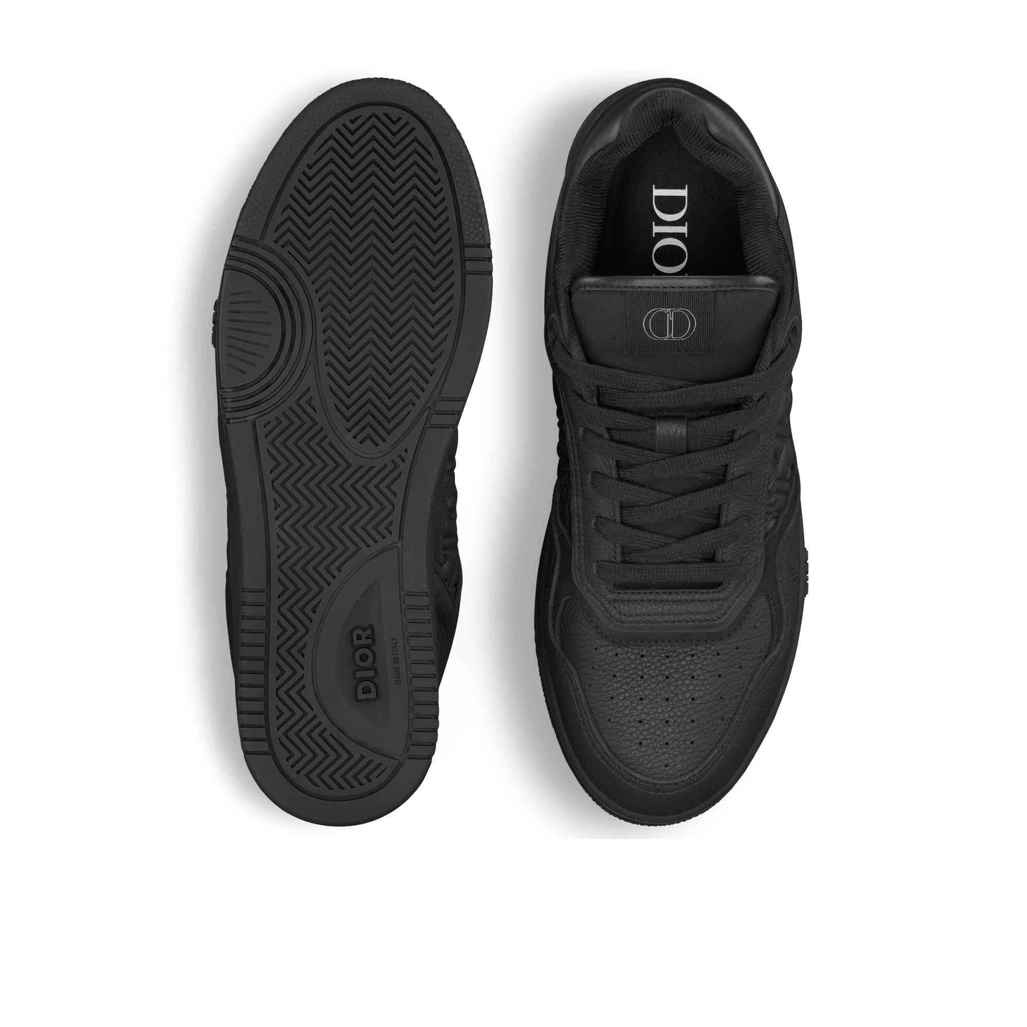 B27 Uptown 低帮运动鞋 黑色粒面牛皮革和黑色 Dior Gravity 印花效果皮革 E07