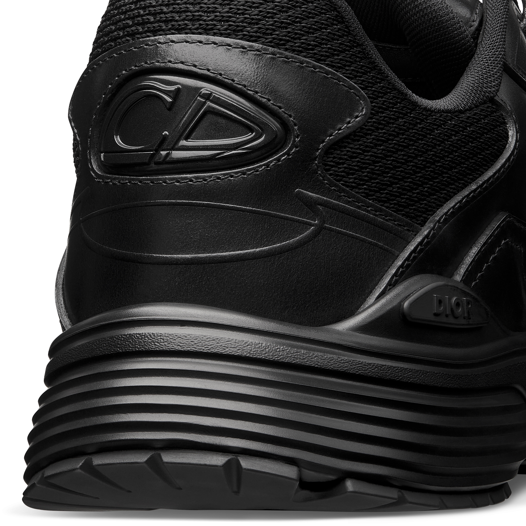 B30 Countdown 运动鞋 黑色光滑牛皮革和黑色网眼织物 E09