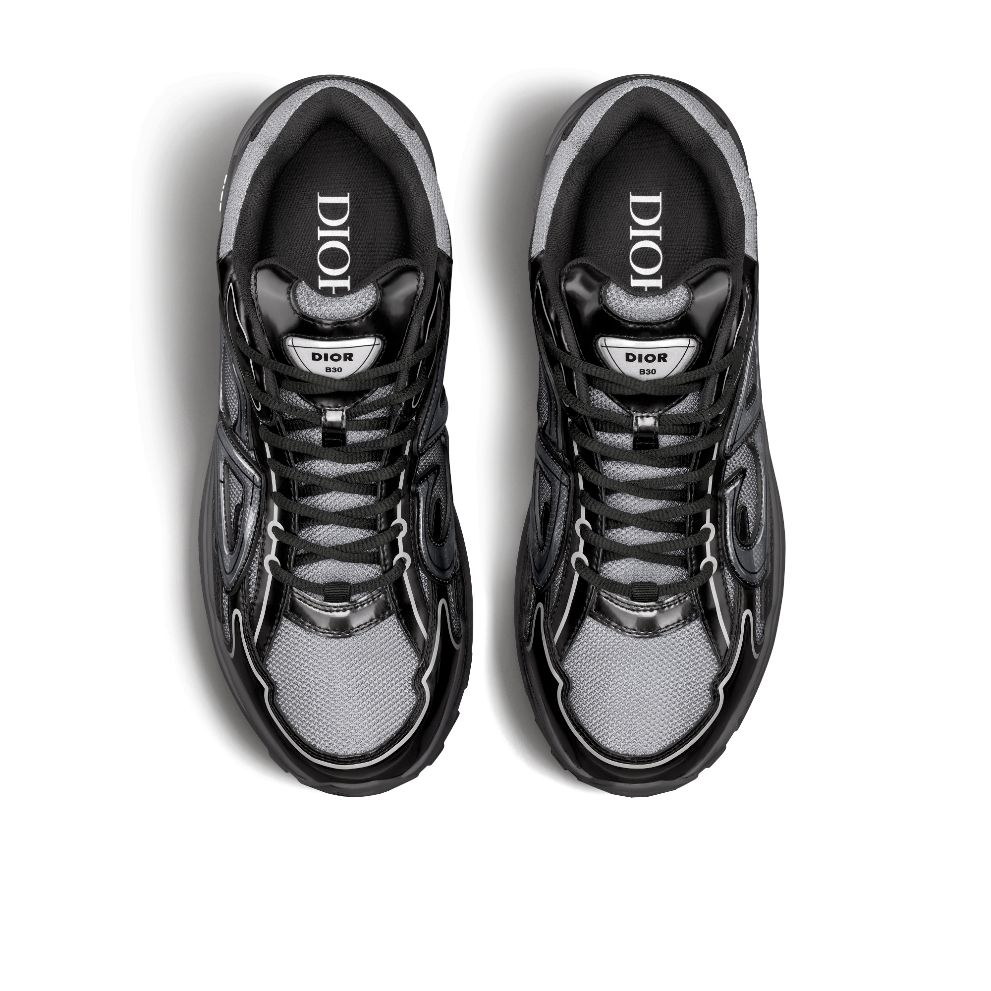 B30 Countdown 运动鞋 浅灰色网眼织物和黑色亮面科技面料 E06