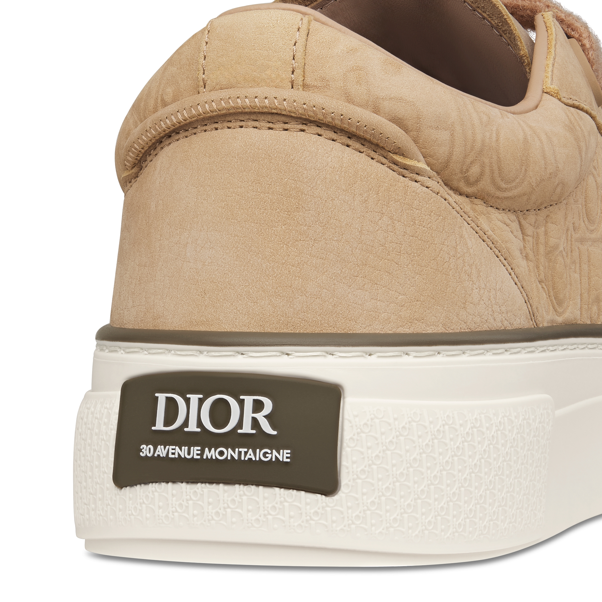 B33 Spin 运动鞋 米色磨砂革和米色 Dior Gravity 磨砂革 E09