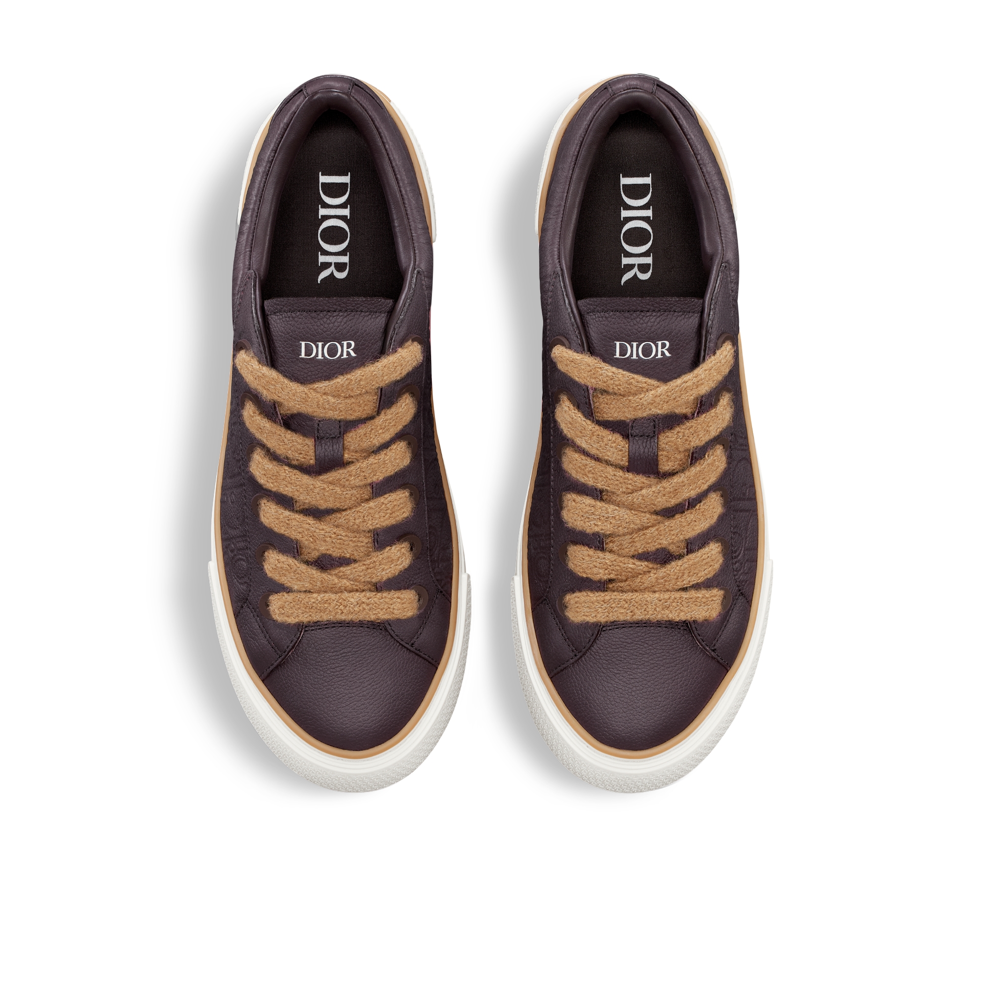 B33 Spin 运动鞋 酒红色粒面牛皮革和酒红色 Dior Gravity 印花效果皮革 E06