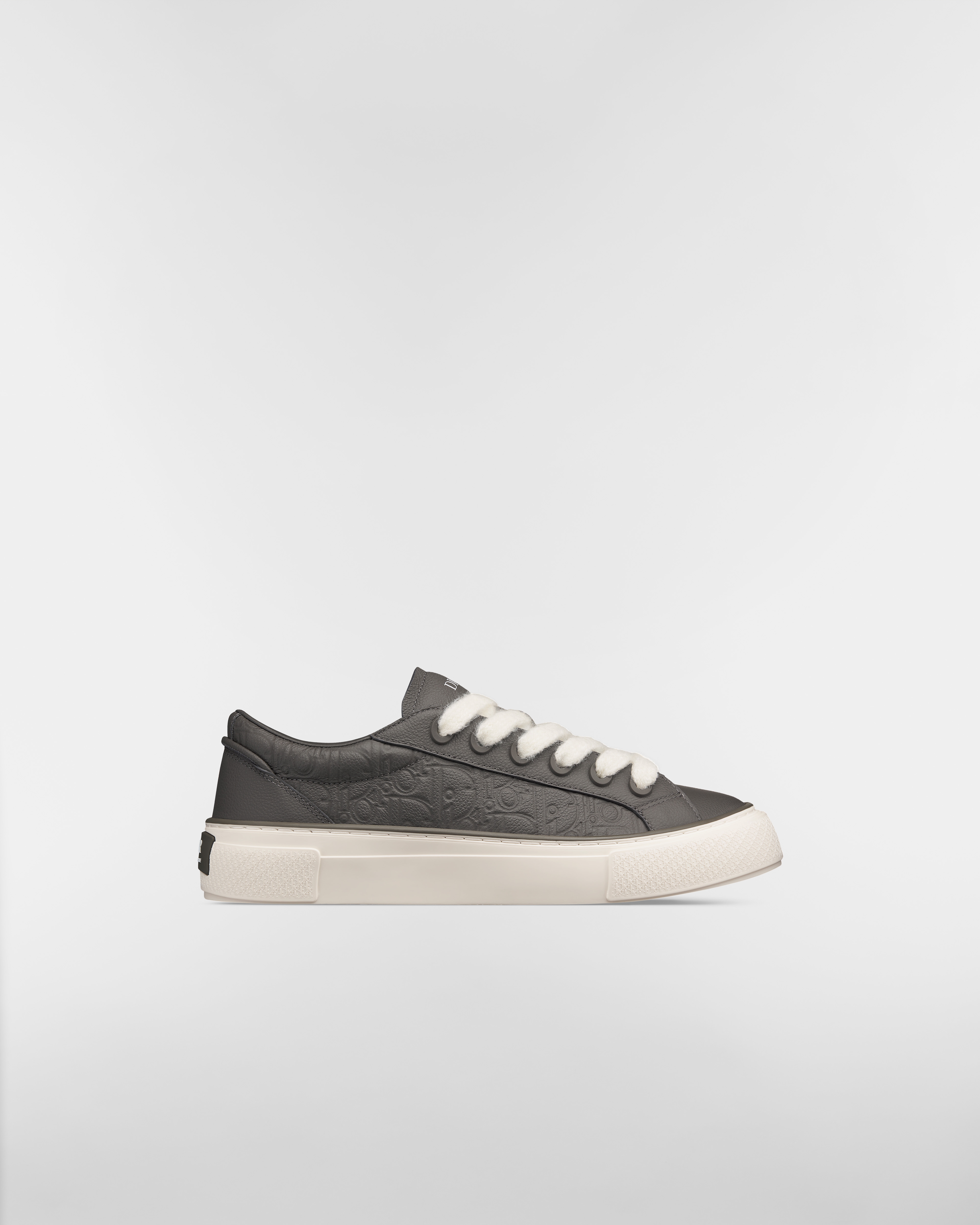 B33 Spin 运动鞋 灰色粒面牛皮革和灰色 Dior Gravity 印花效果皮革 E02