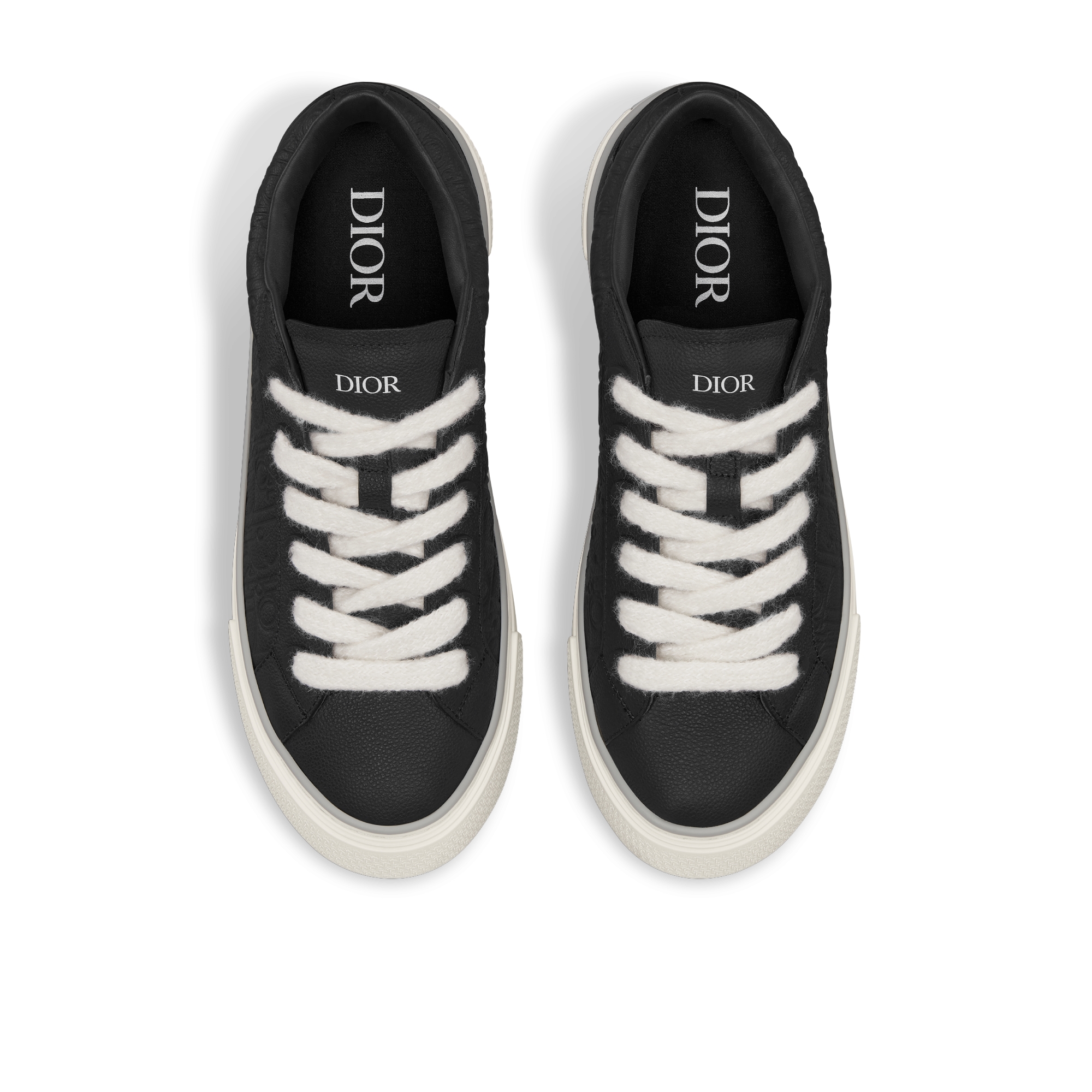 B33 Spin 运动鞋 黑色粒面牛皮革和黑色 Dior Gravity 印花效果皮革 E06