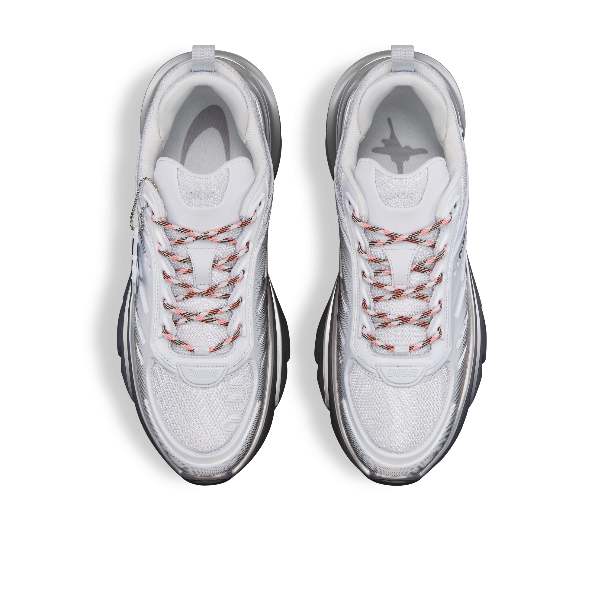 DIOR AND LEWIS HAMILTON B44 Blade 运动鞋 - 限量编号版 渐变白色和银色调网眼织物搭配渐变白色和银色调科技面料 E06