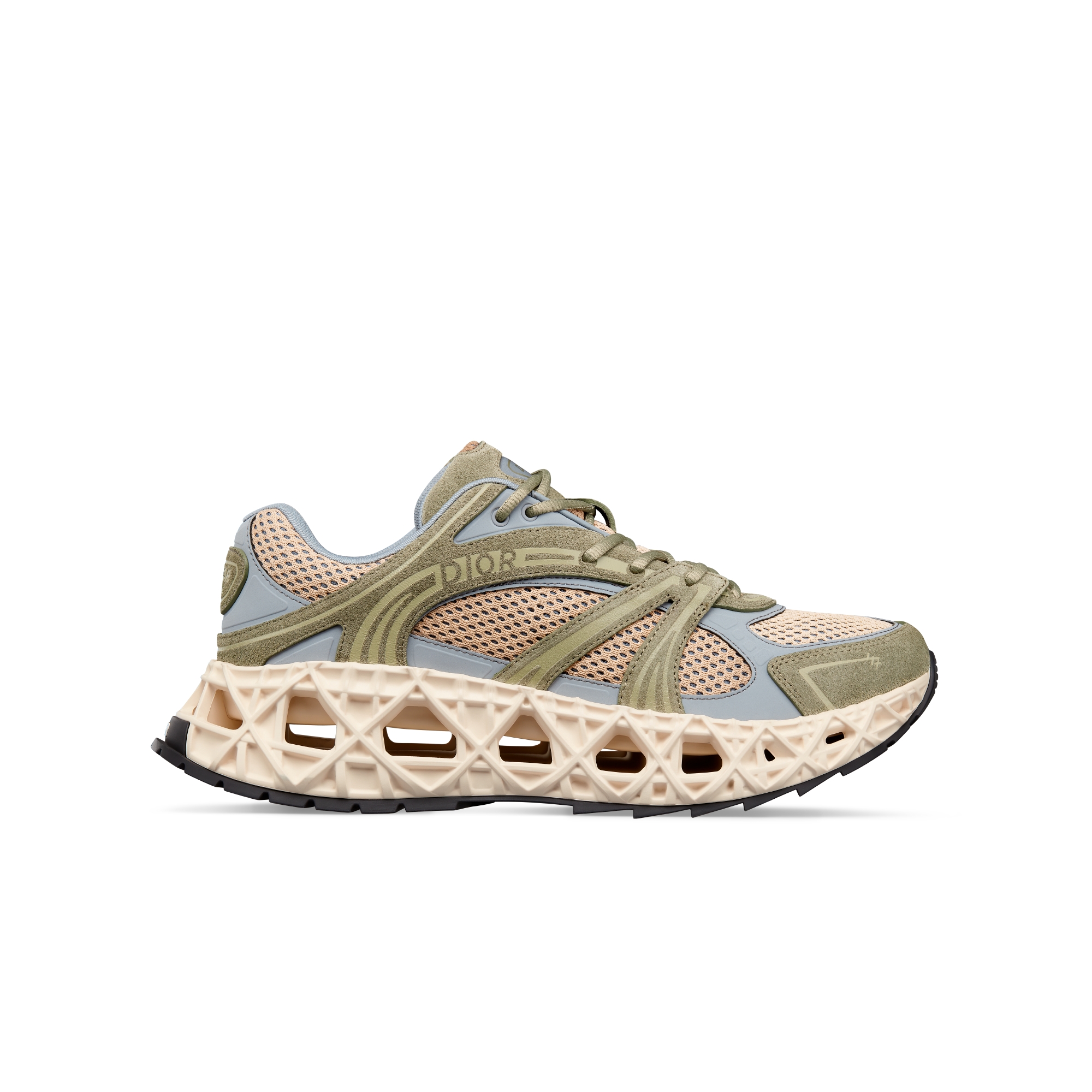 B35 NXXT 运动鞋 绿色绒面革、灰色科技面料和棕色网眼织物 E02 绿色绒面革、灰色科技面料和棕色网眼织物