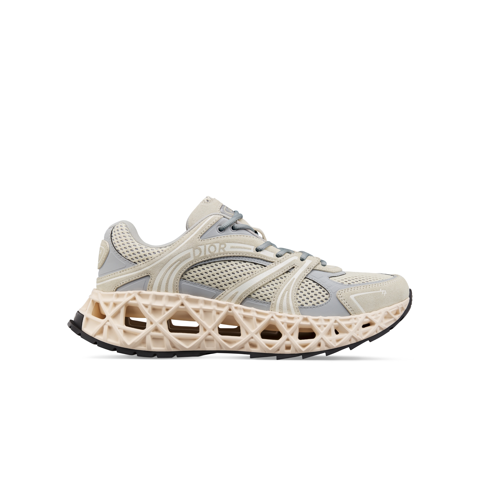 B35 NXXT 运动鞋 奶油白色绒面革、灰色科技面料和奶油白色网眼织物 E10