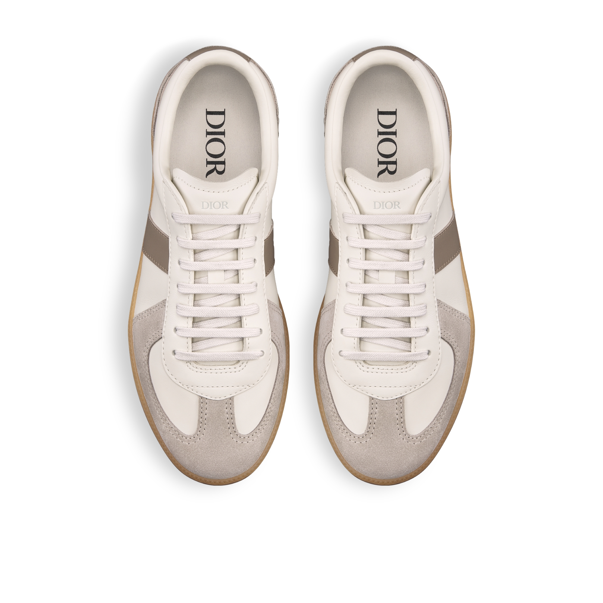 B01 Matchpoint 运动鞋 灰色和白色光滑牛皮革搭配灰色绒面革 E06