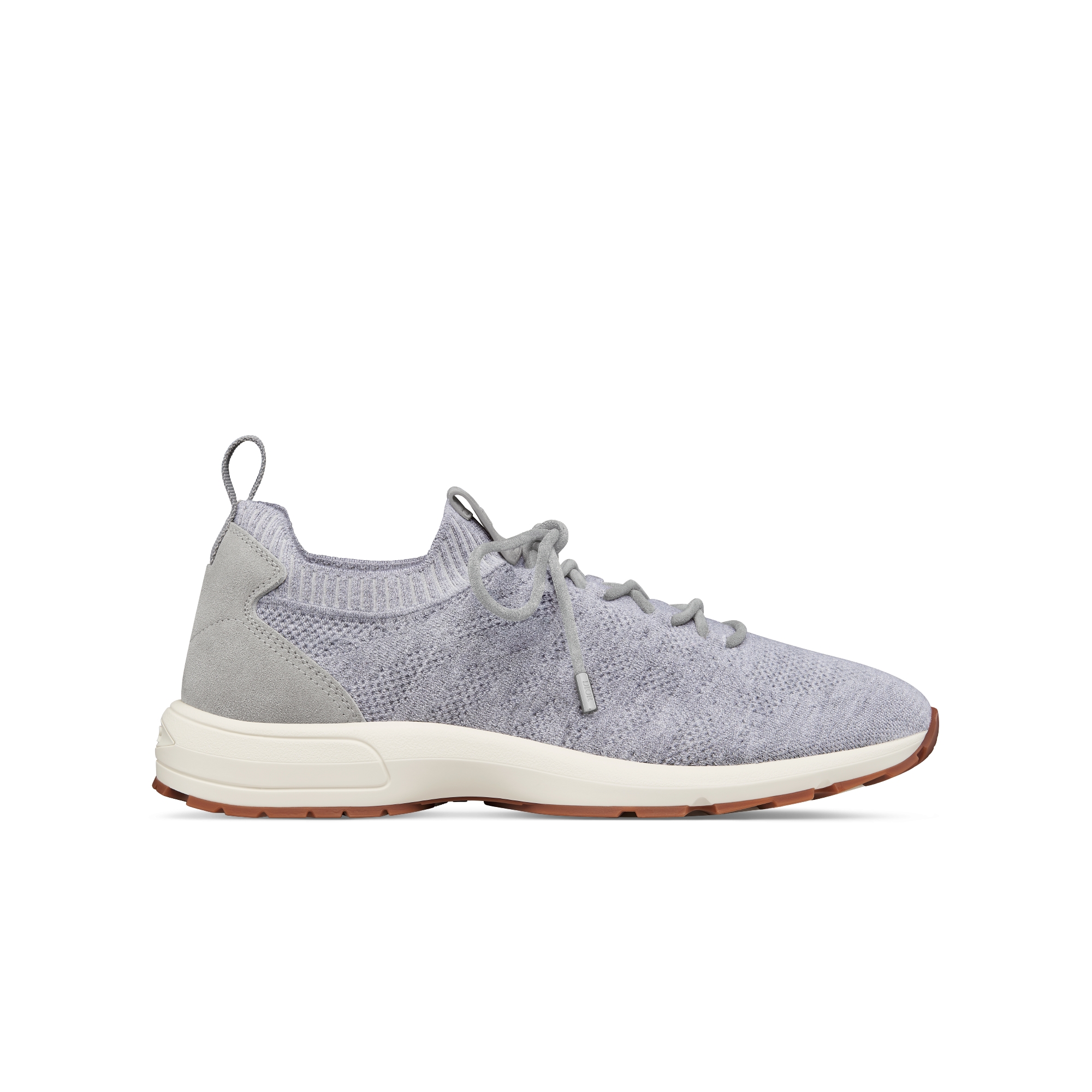 B80 Lounge 运动鞋 迪奥灰山羊绒，绵羊毛和桑蚕丝混纺针织面料藤格纹搭配迪奥灰绒面革 E02