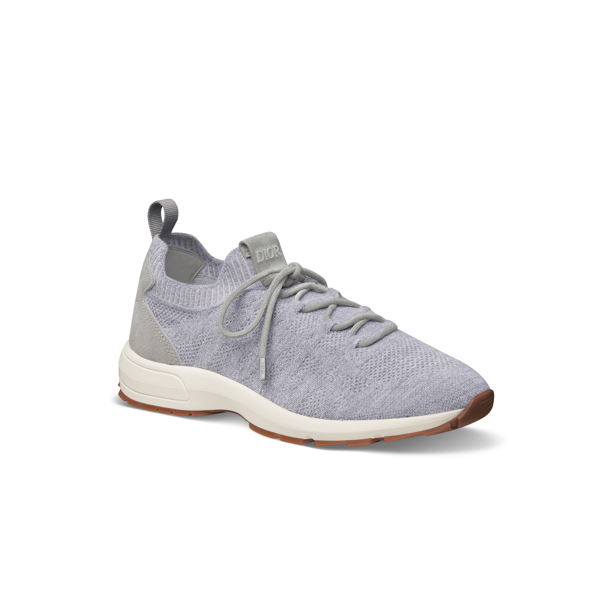 B80 Lounge 运动鞋 迪奥灰山羊绒，绵羊毛和桑蚕丝混纺针织面料藤格纹搭配迪奥灰绒面革 E03
