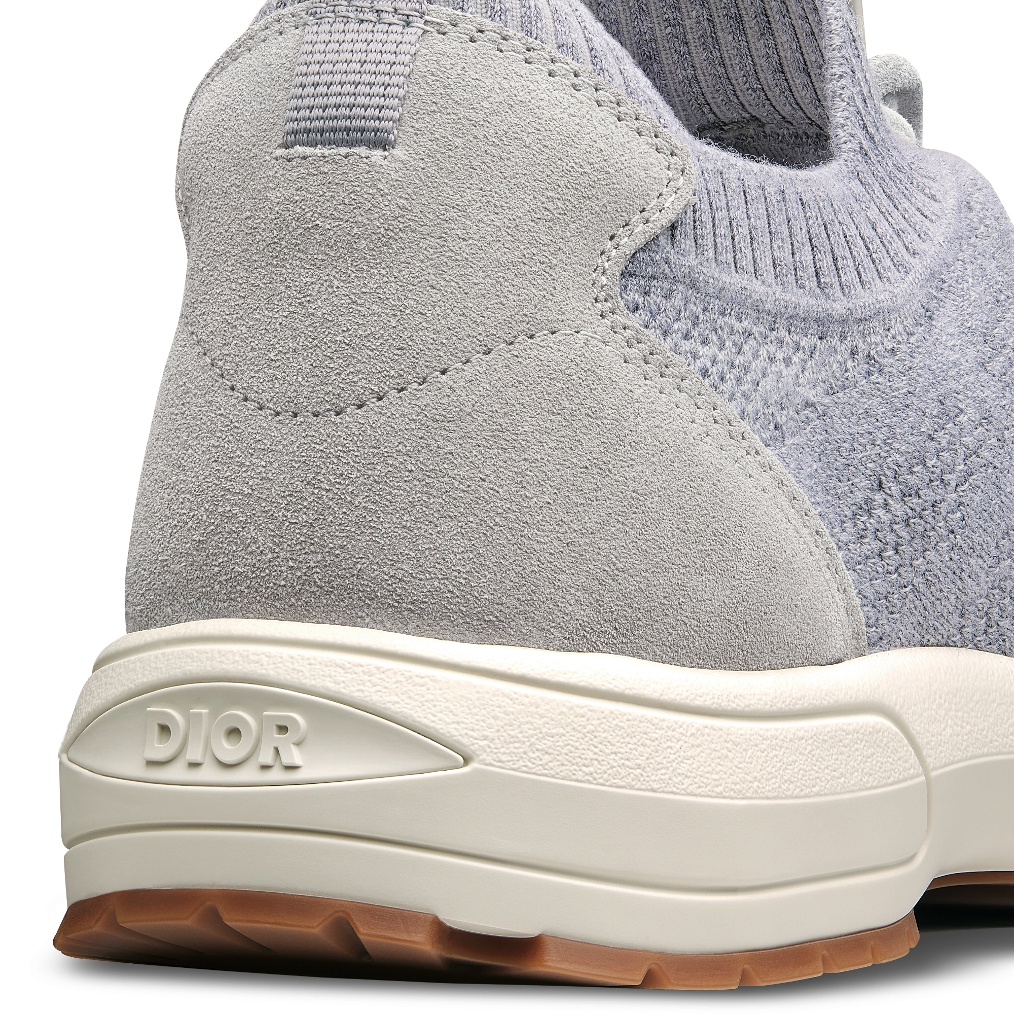 B80 Lounge 运动鞋 迪奥灰山羊绒，绵羊毛和桑蚕丝混纺针织面料藤格纹搭配迪奥灰绒面革 E09