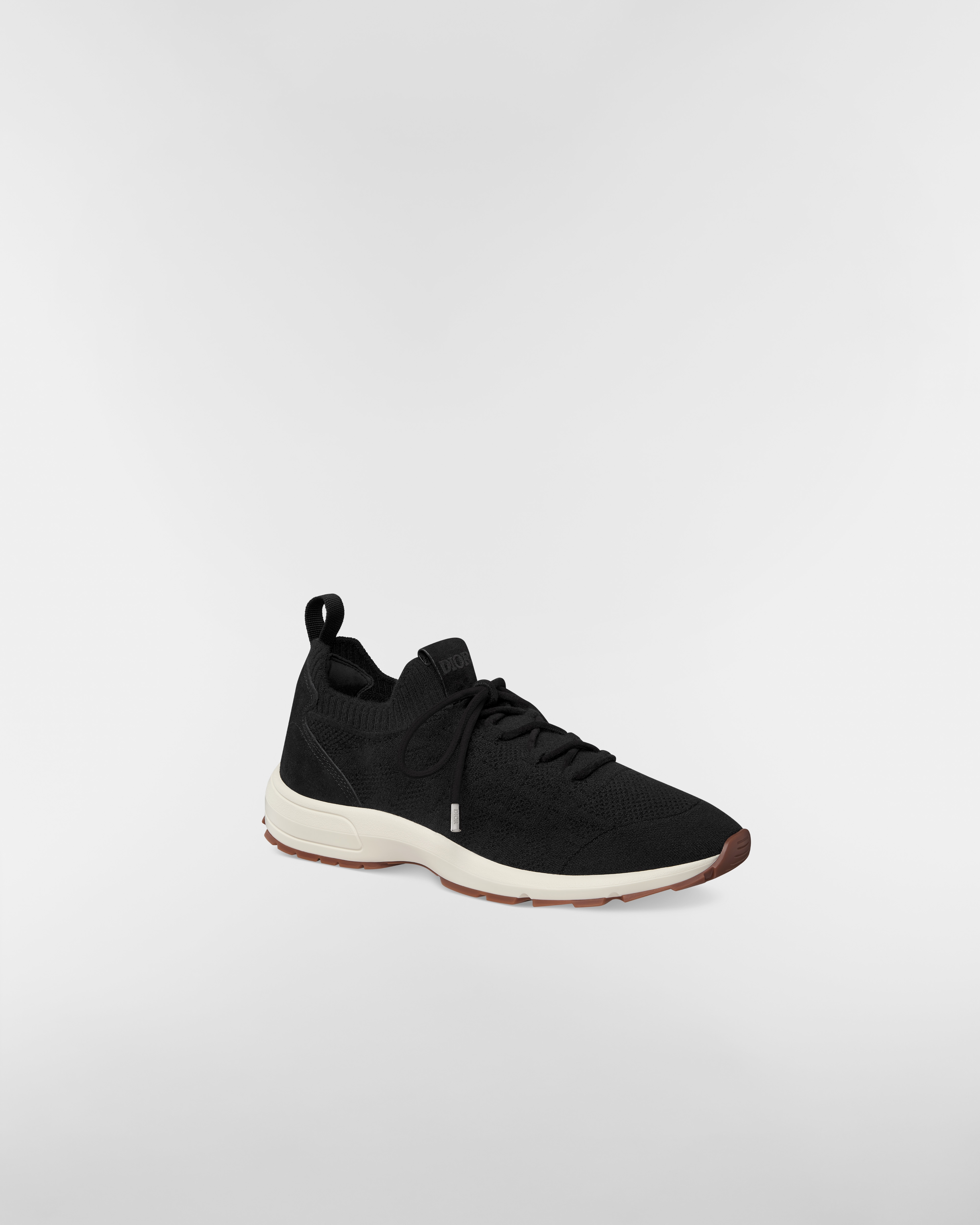 B80 Lounge 运动鞋 黑色山羊绒、绵羊毛和桑蚕丝混纺针织面料藤格纹搭配黑色绒面革 E03