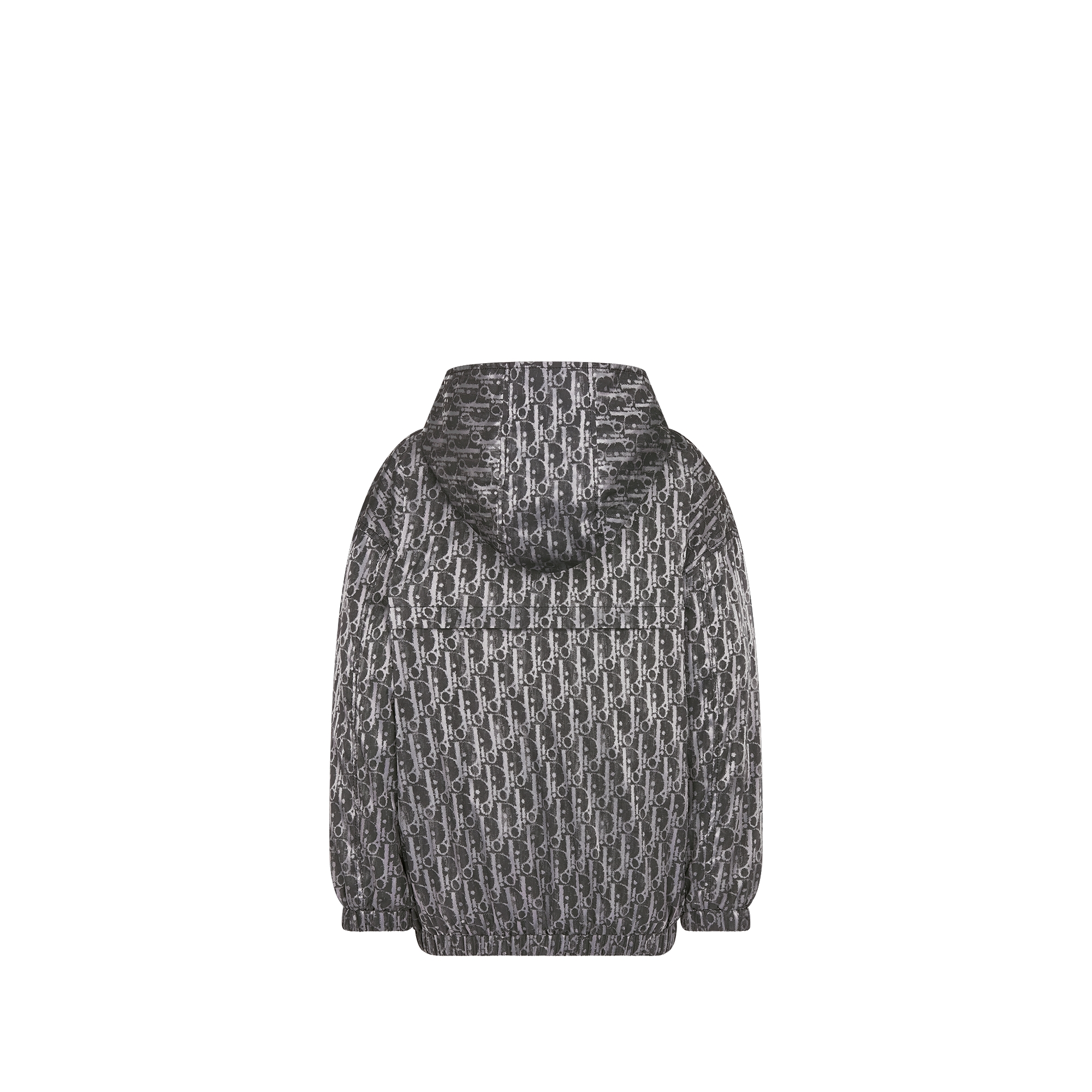 儿童连帽防风夹克 灰色金属光泽防水效果提花科技面料 Oblique 印花 E08