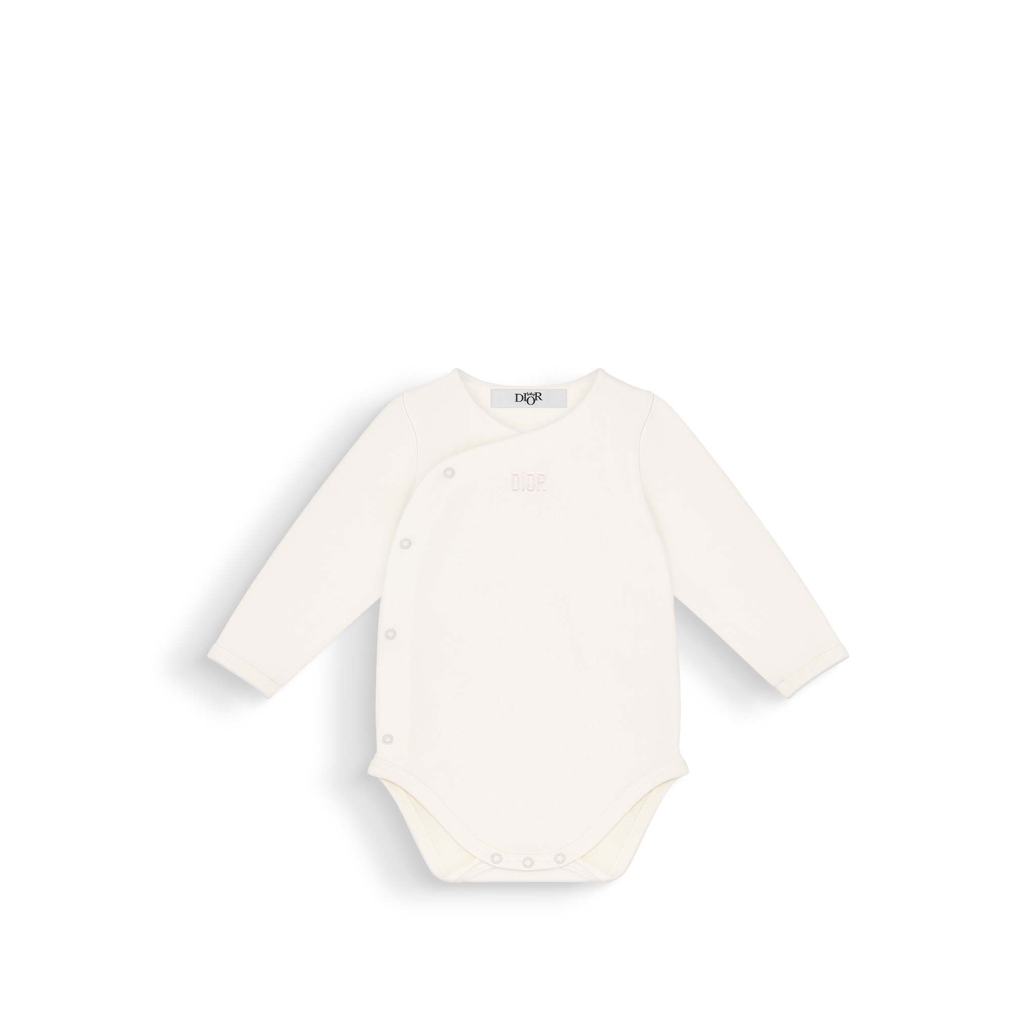 长袖连体衣三件套礼品套装 象牙色棉质双面布粉色和浅灰色铃兰印花 E06