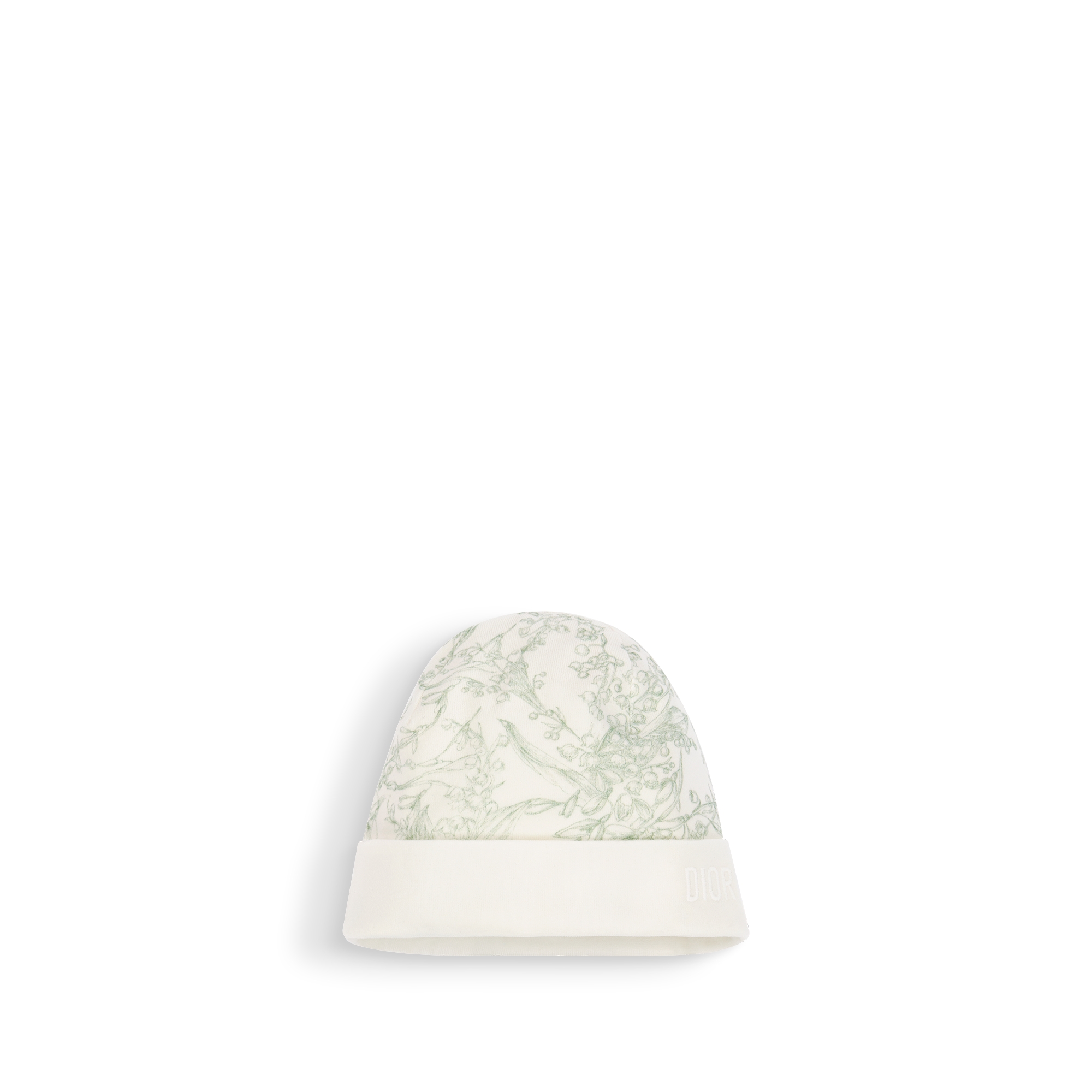 新生儿礼品套装 象牙色棉质双面布绿色铃兰印花 E04