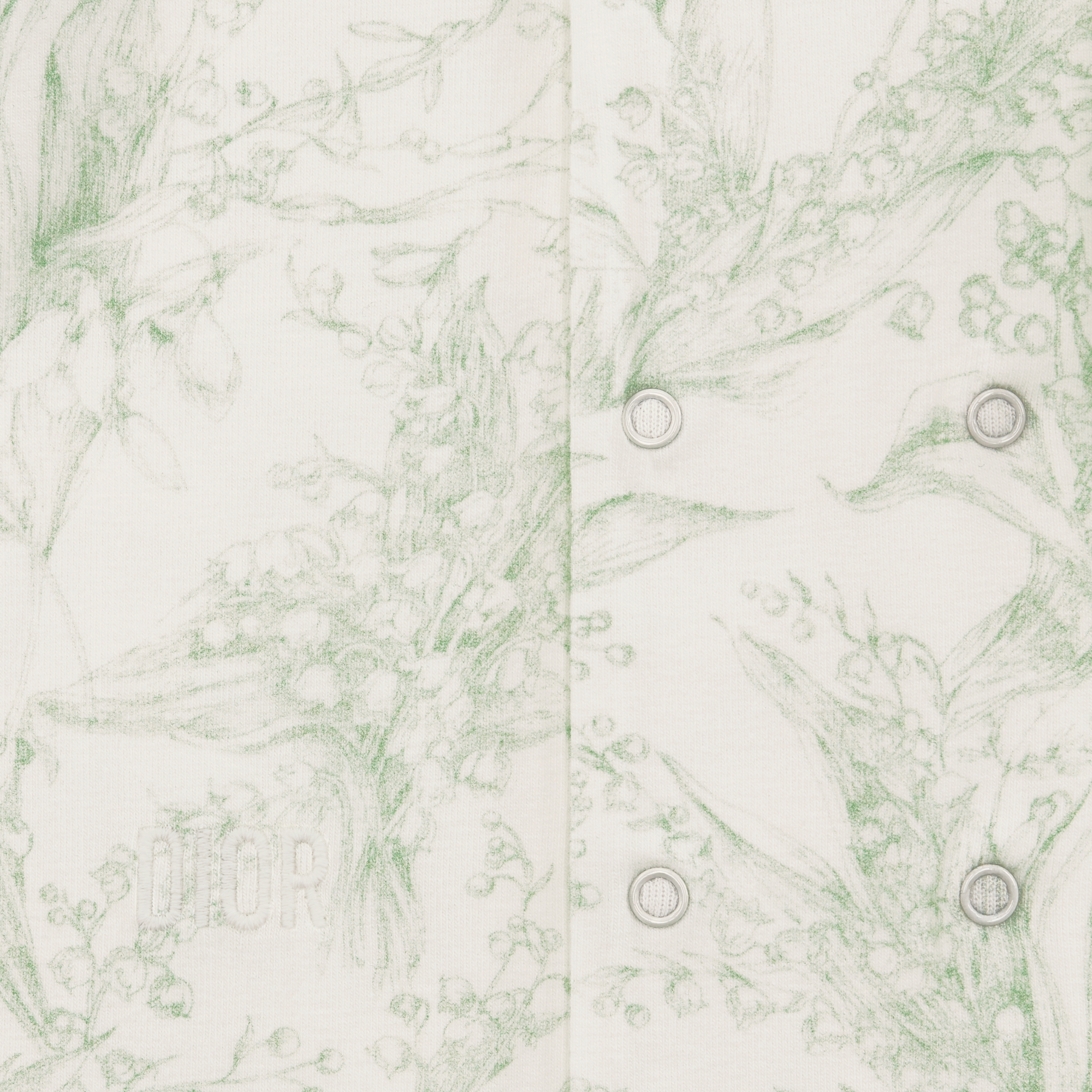 新生儿礼品套装 象牙色棉质双面布绿色铃兰印花 E09