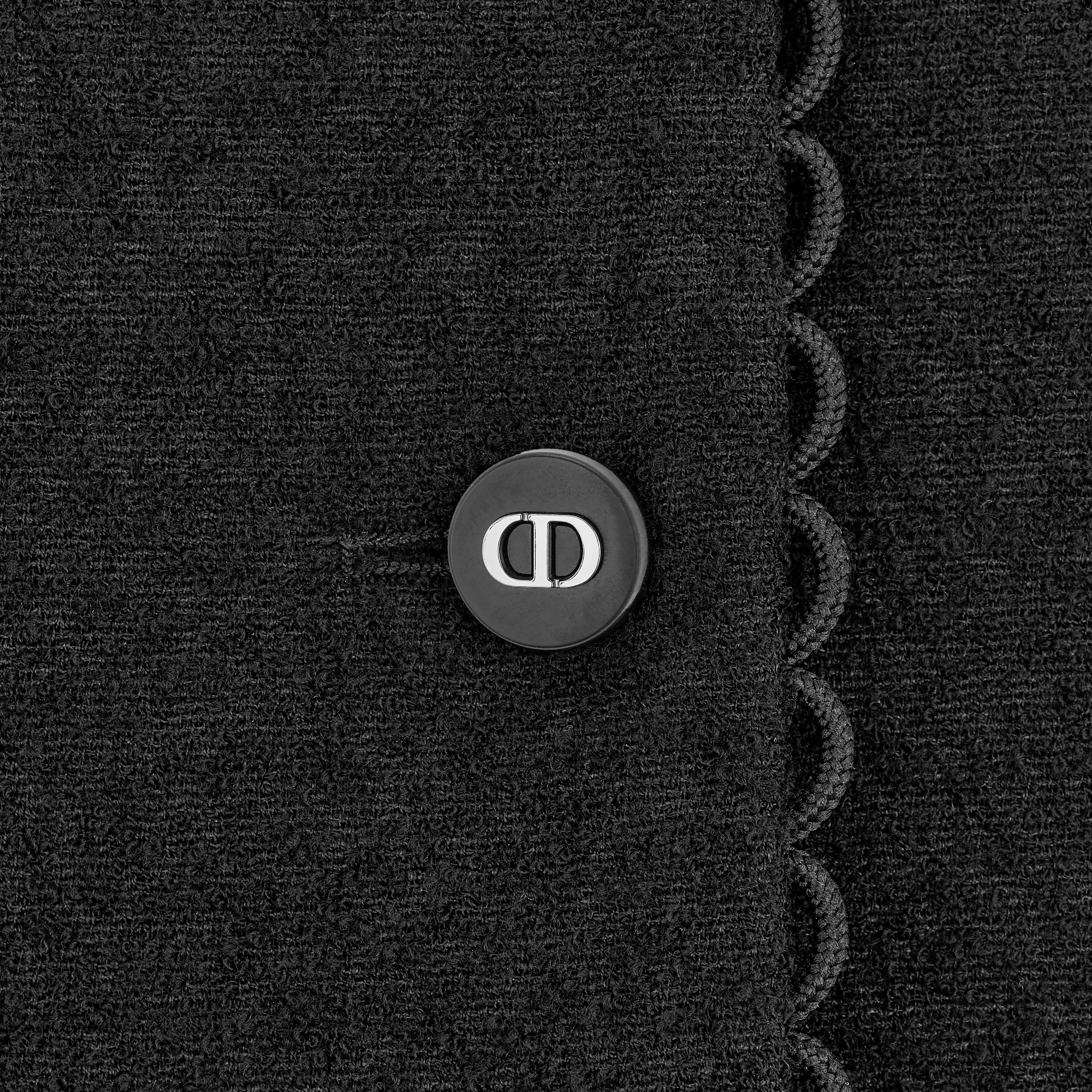 短款外套 黑色双面绵羊毛混纺面料毛圈花式线 E09