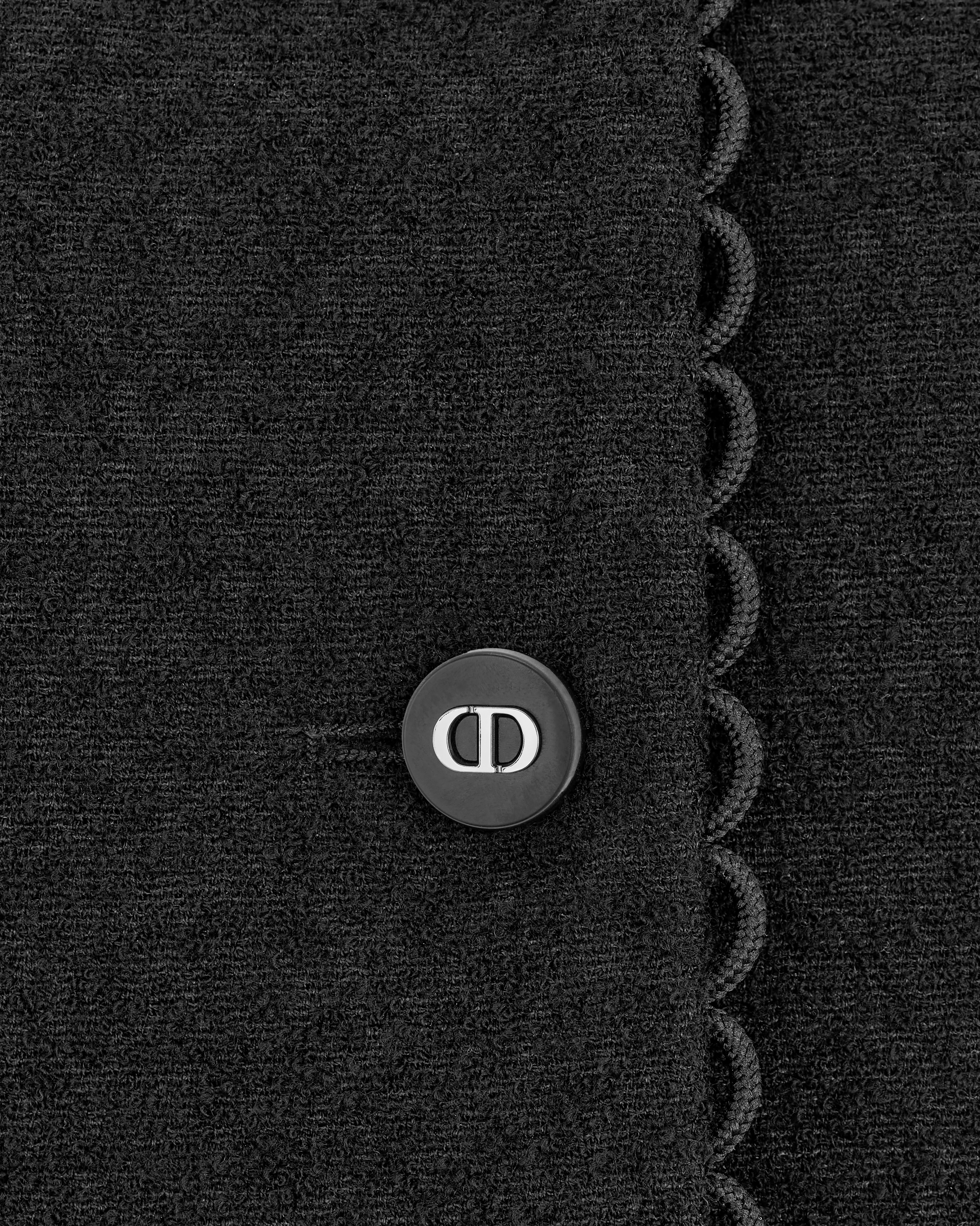 短款外套 黑色双面绵羊毛混纺面料毛圈花式线 E09