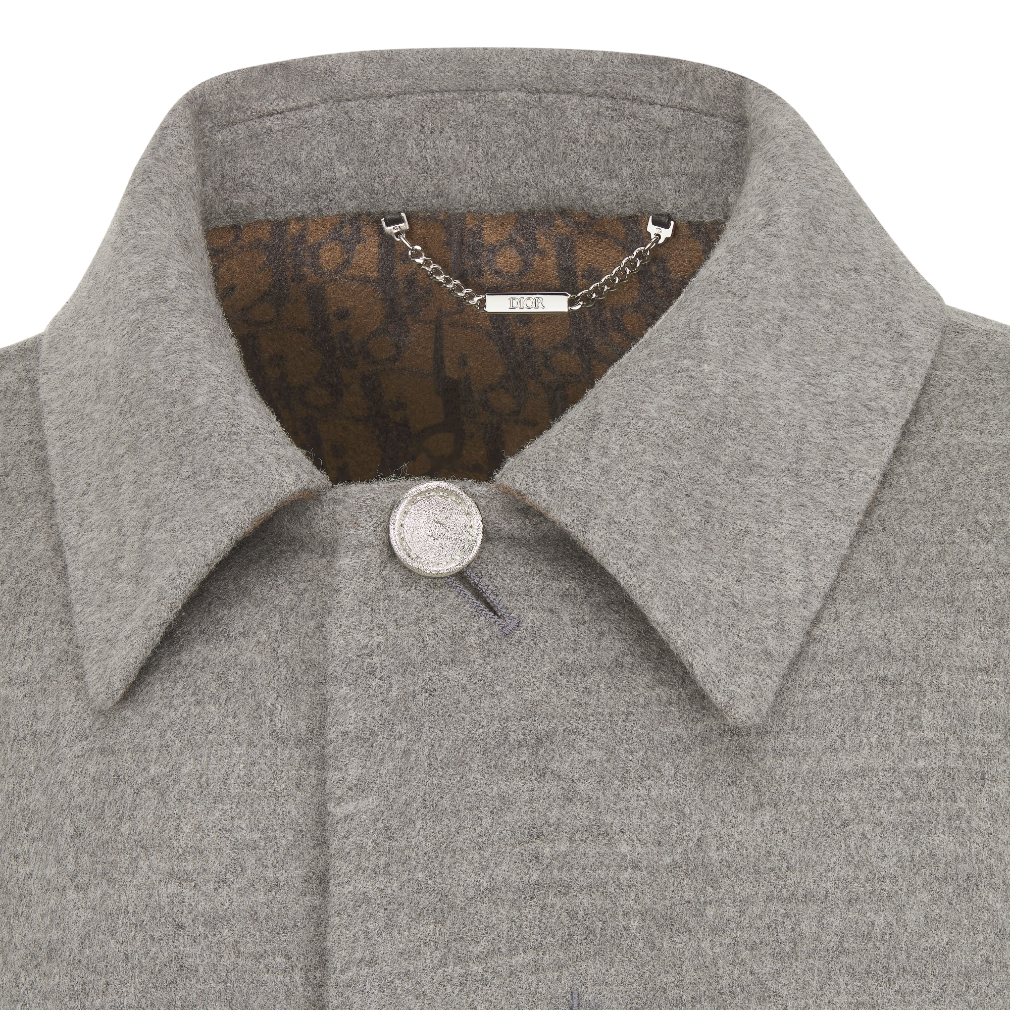 Dior Icons 工装夹克 灰色双面绵羊毛混纺面料 E09
