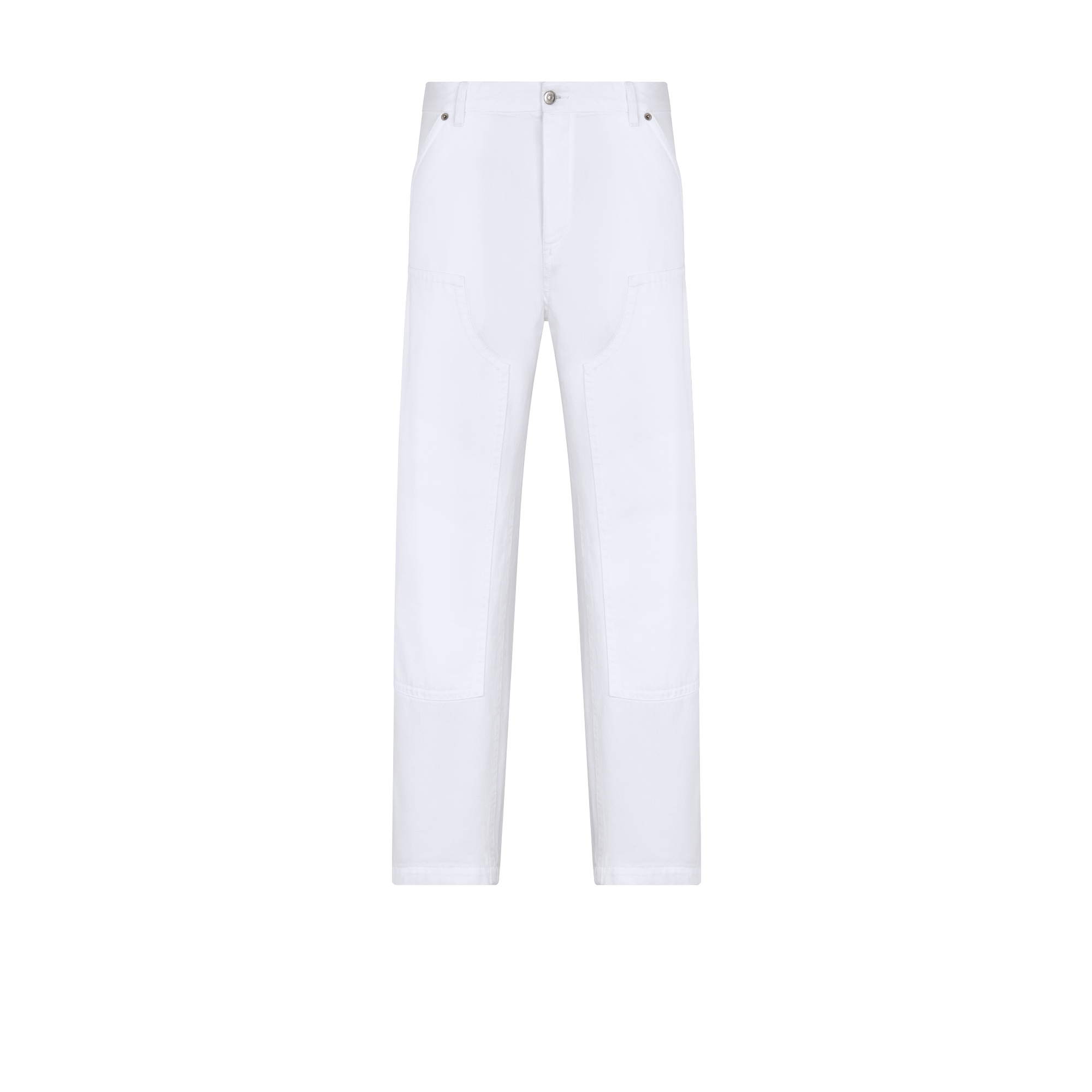 工装牛仔裤 白色棉质斜纹面料 E01