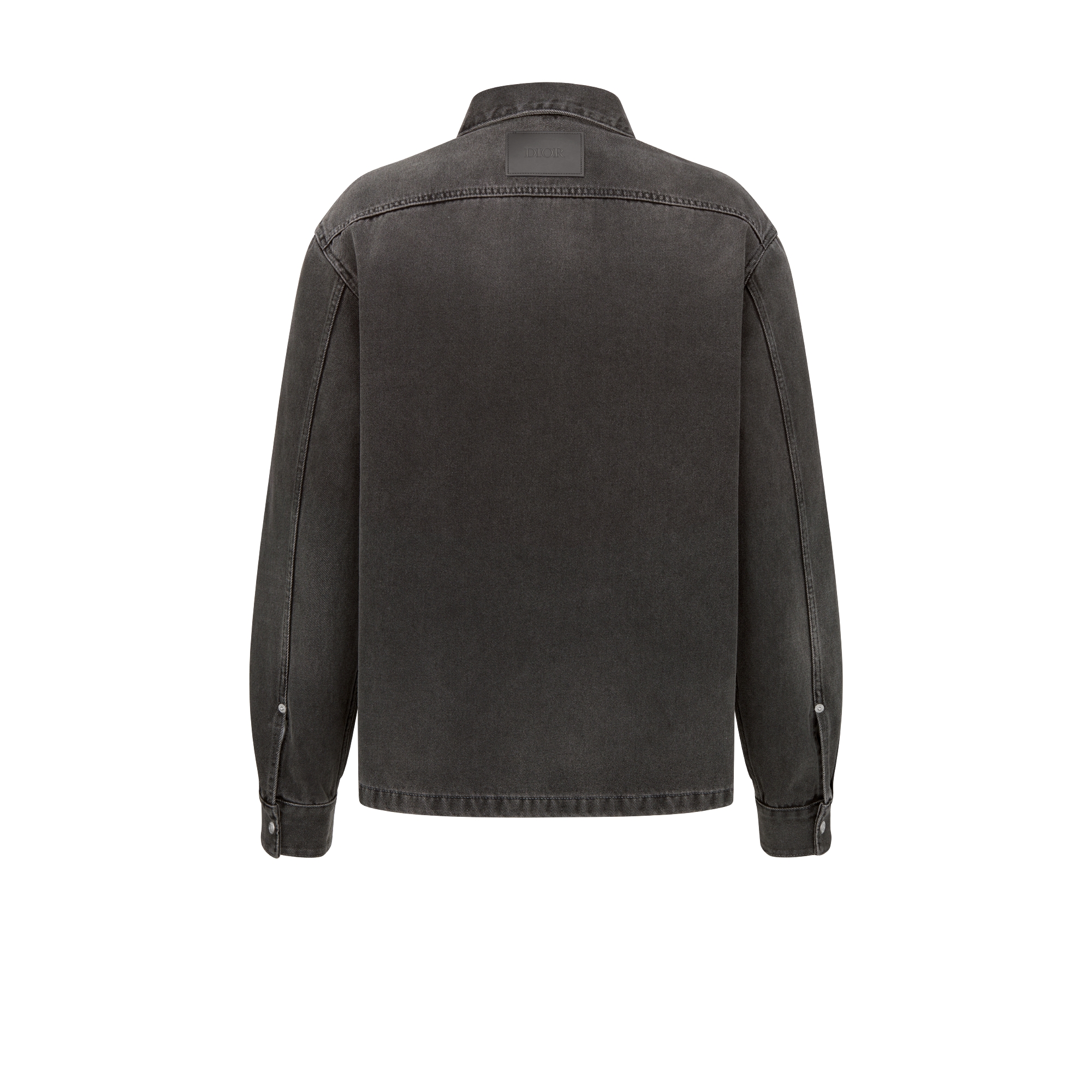 外套衬衫 黑色棉质斜纹布 E08