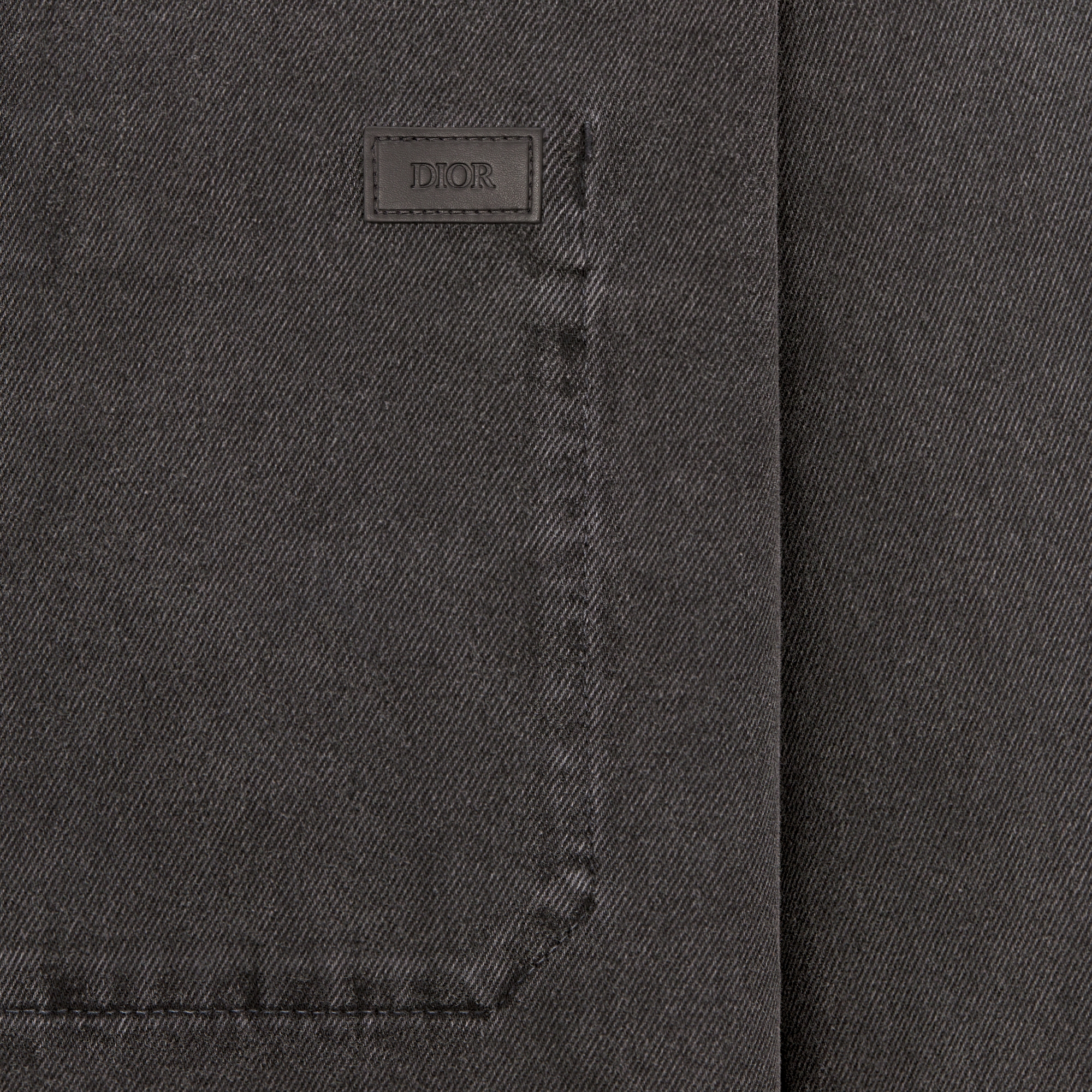 外套衬衫 黑色棉质斜纹布 E09