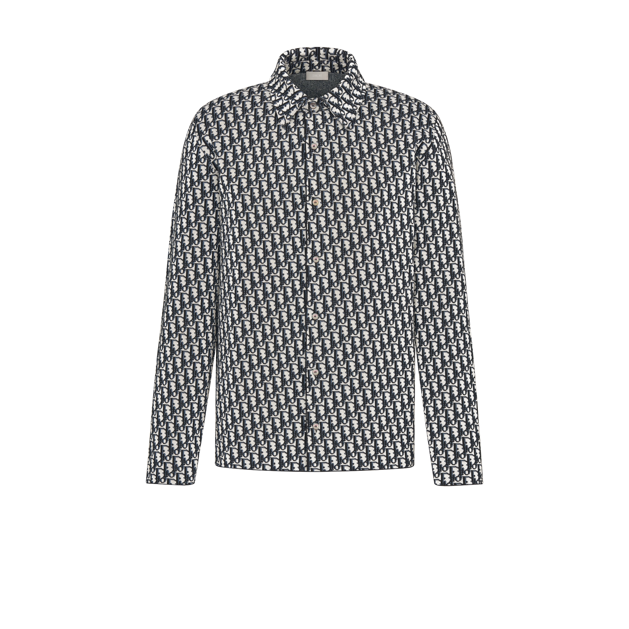 外套衬衫 海军蓝色棉质 Oblique 印花 E01