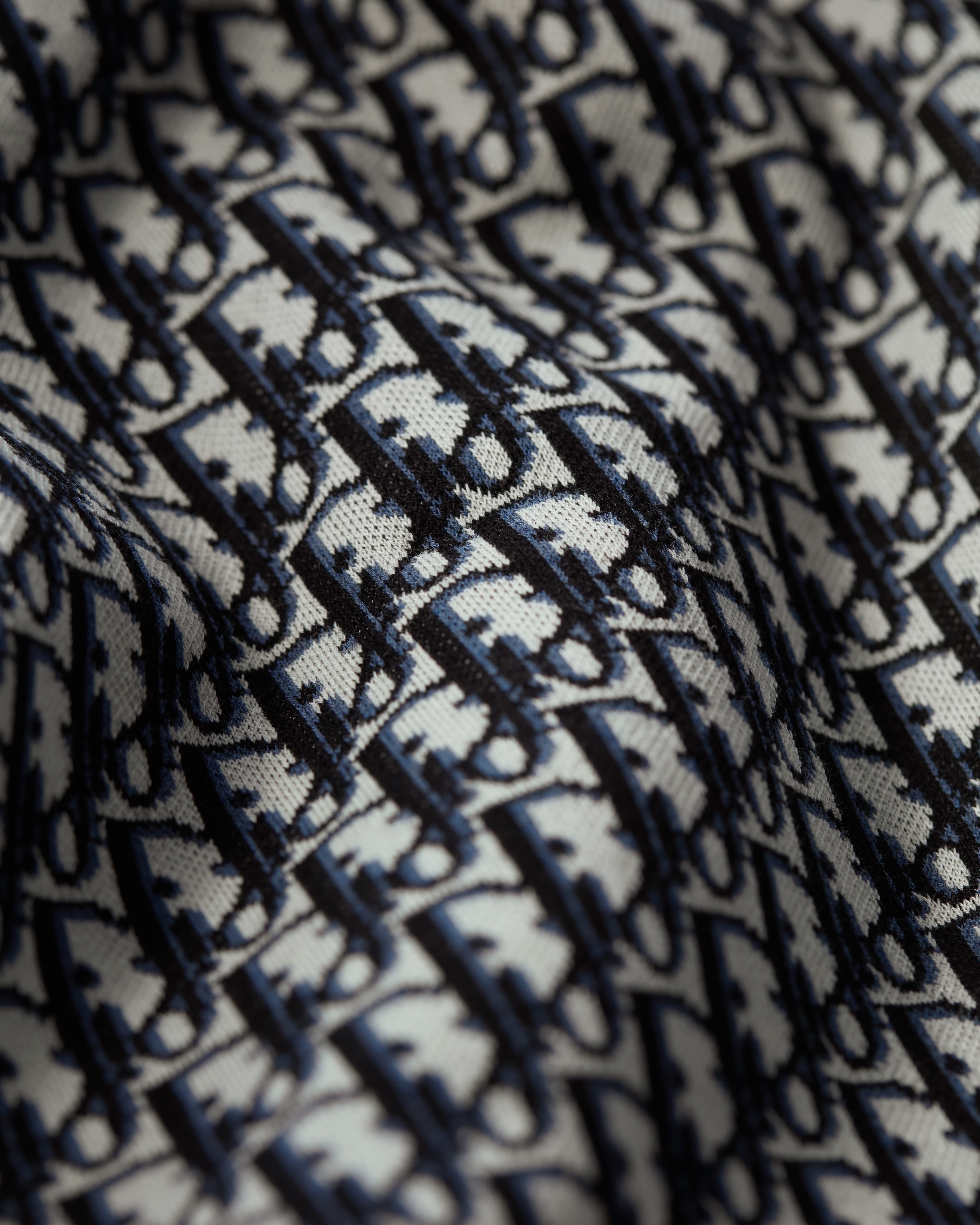 外套衬衫 海军蓝色棉质 Oblique 印花 E10