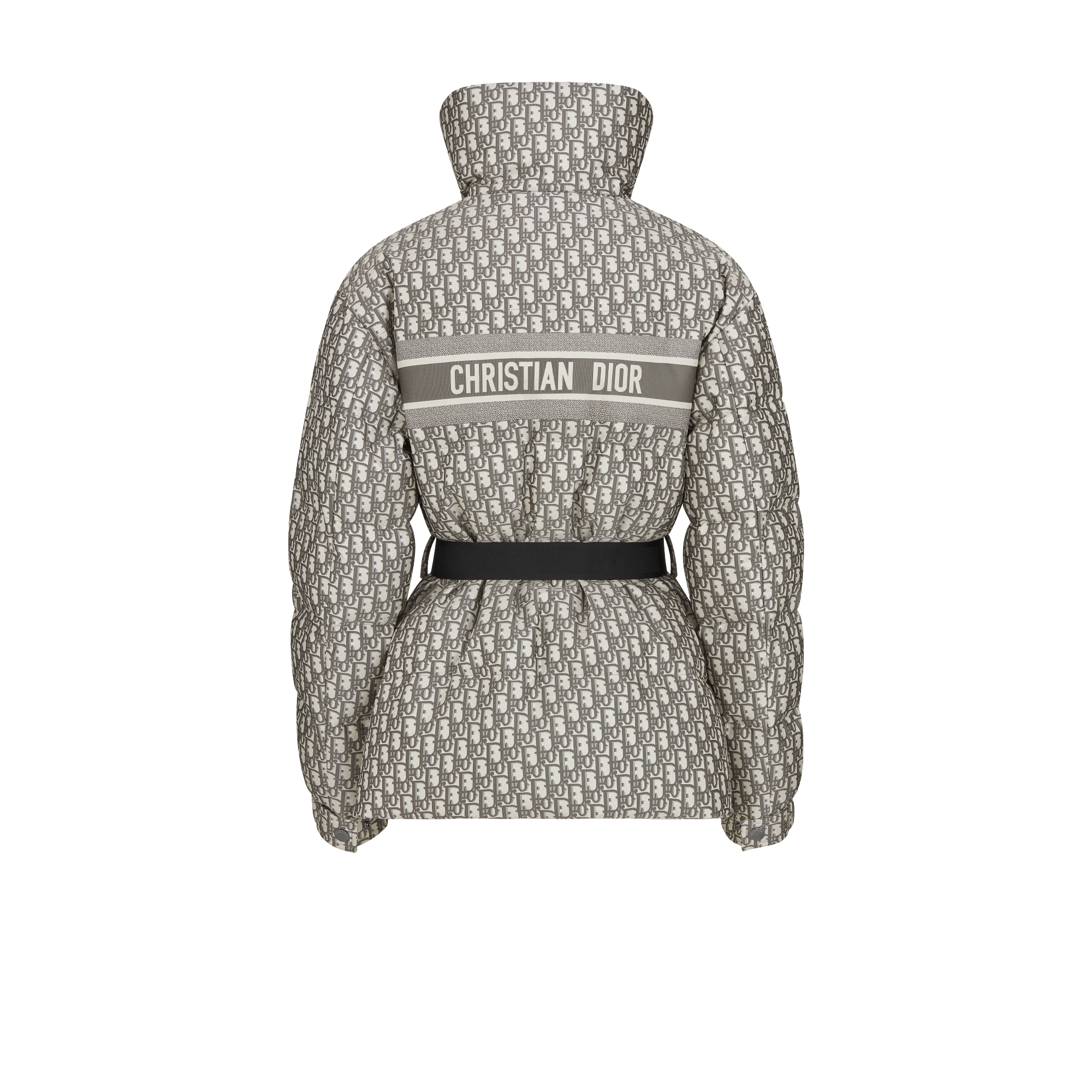 DiorAlps 夹克 灰色绗缝塔夫绸科技面料 Oblique 印花搭配腰带 E08