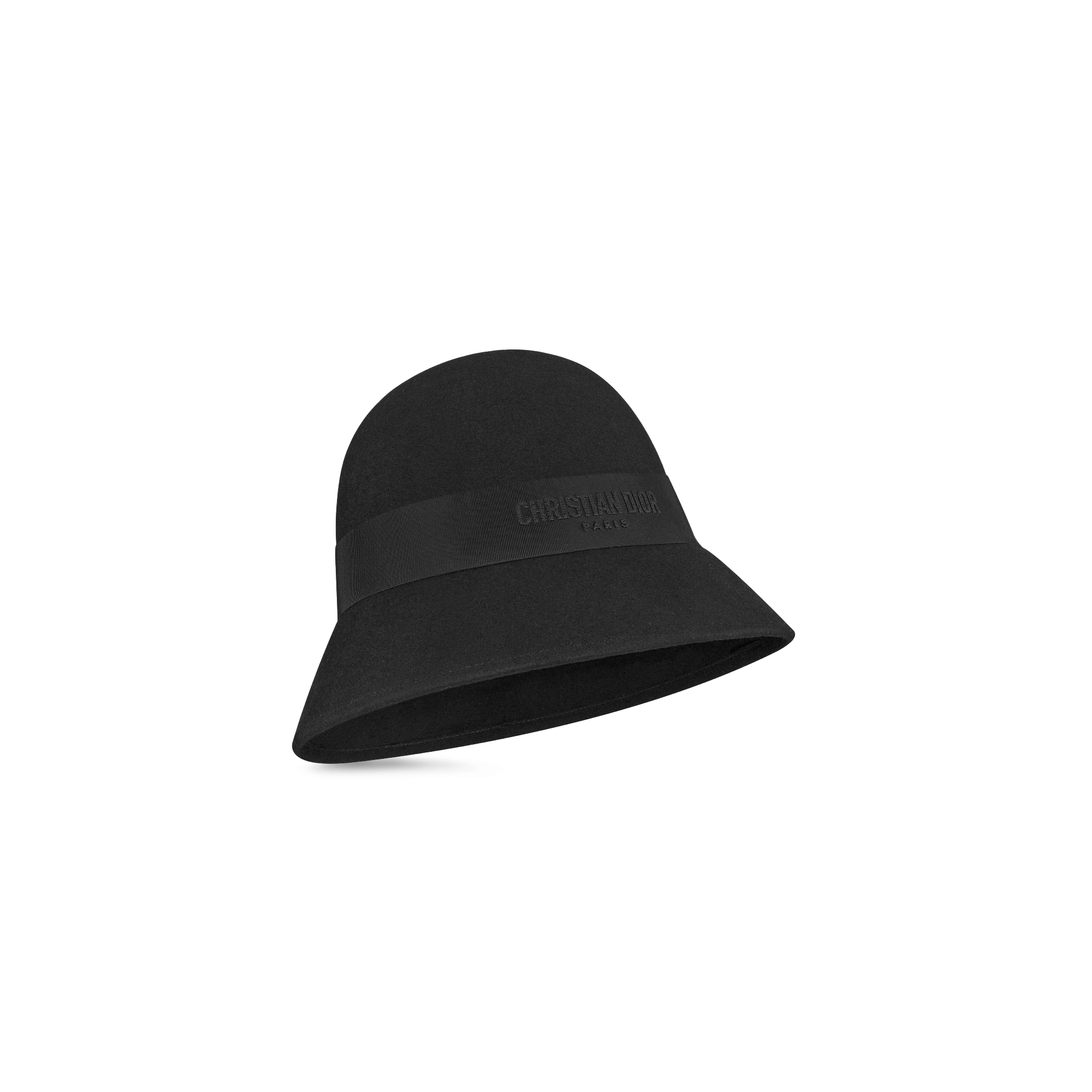 D-Tulipe 窄檐钟形女帽 黑色兔毛毡 E03