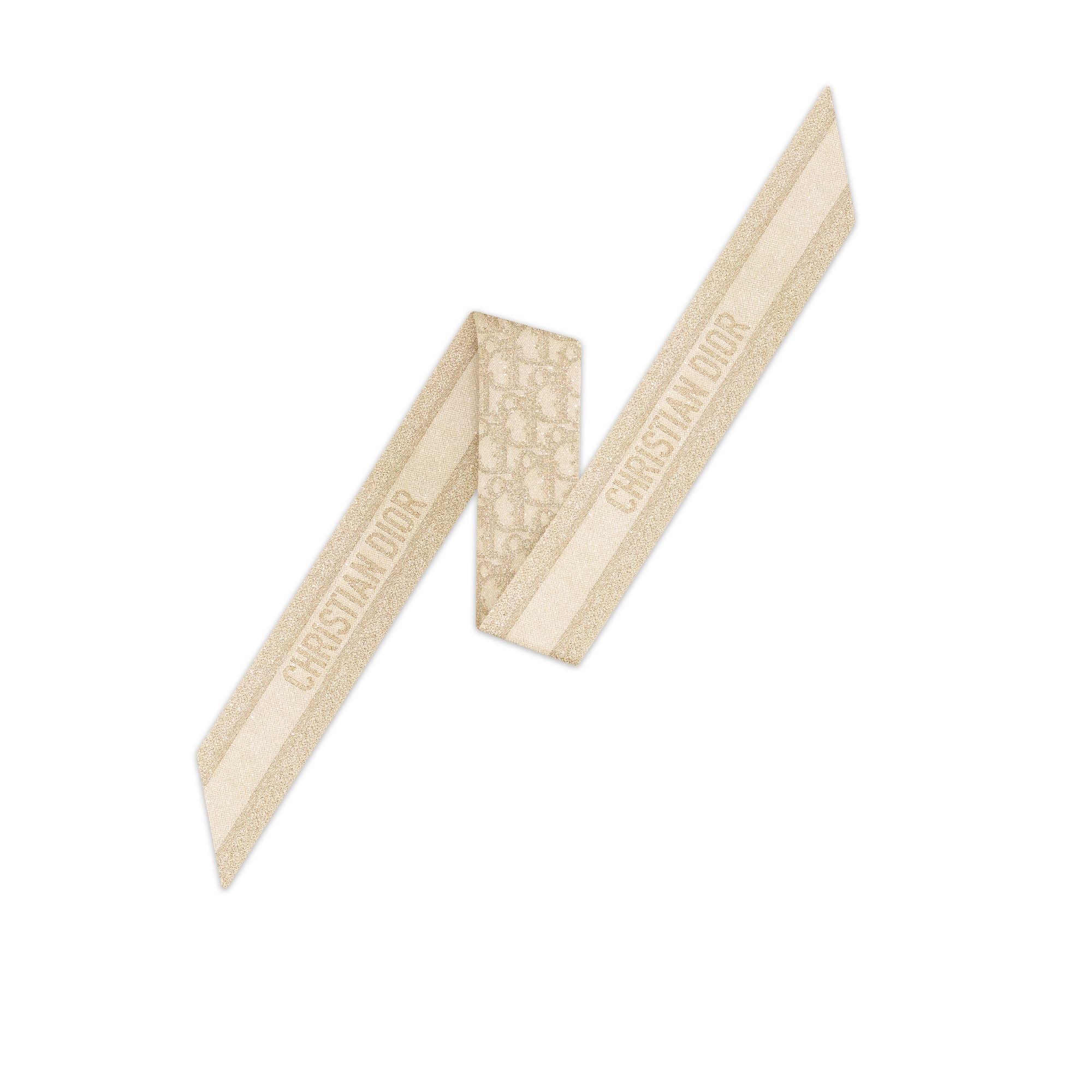 Mitzah 丝巾 金色调桑蚕丝混纺斜纹面料金属光泽线 Oblique 印花 E08