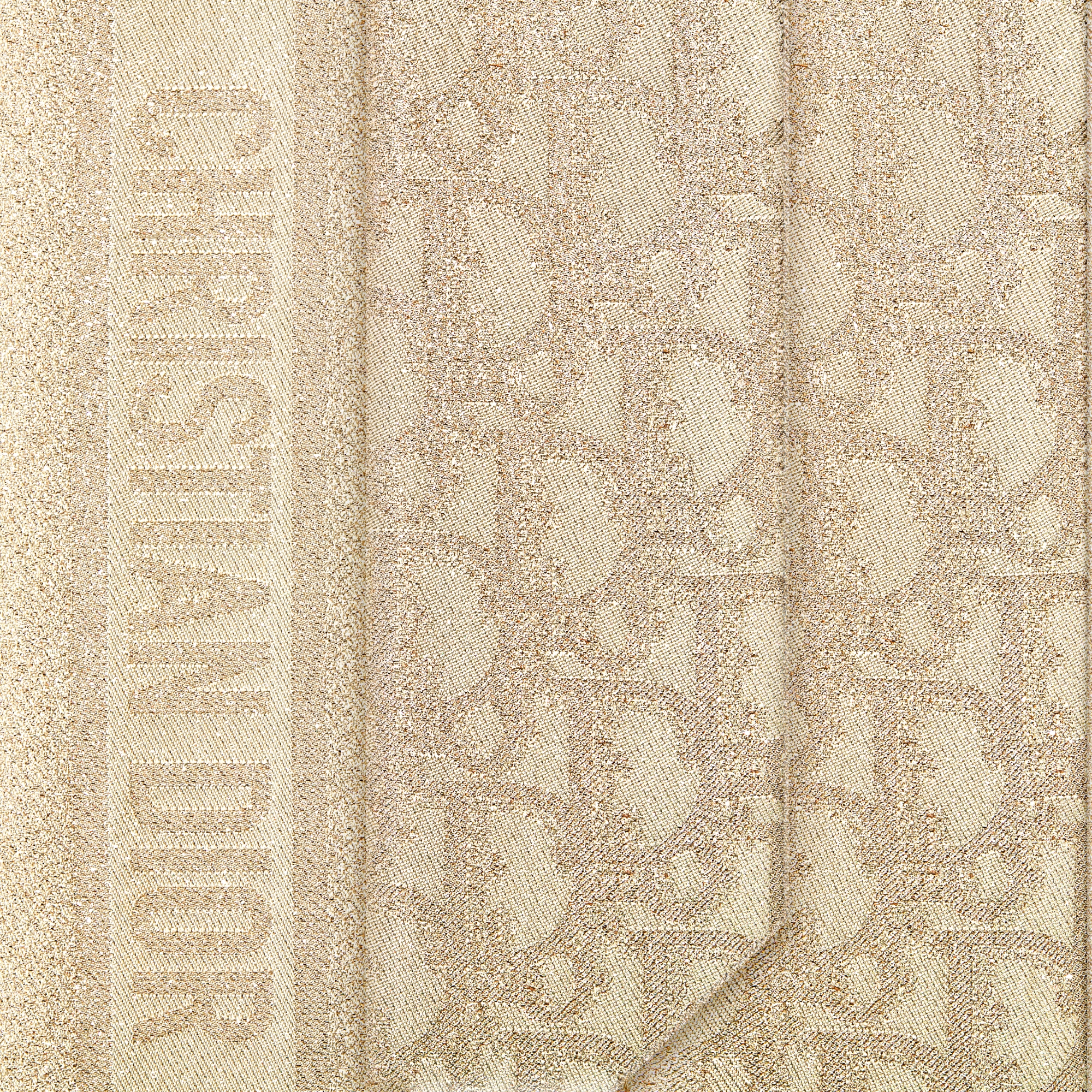 Mitzah 丝巾 金色调桑蚕丝混纺斜纹面料金属光泽线 Oblique 印花 E09