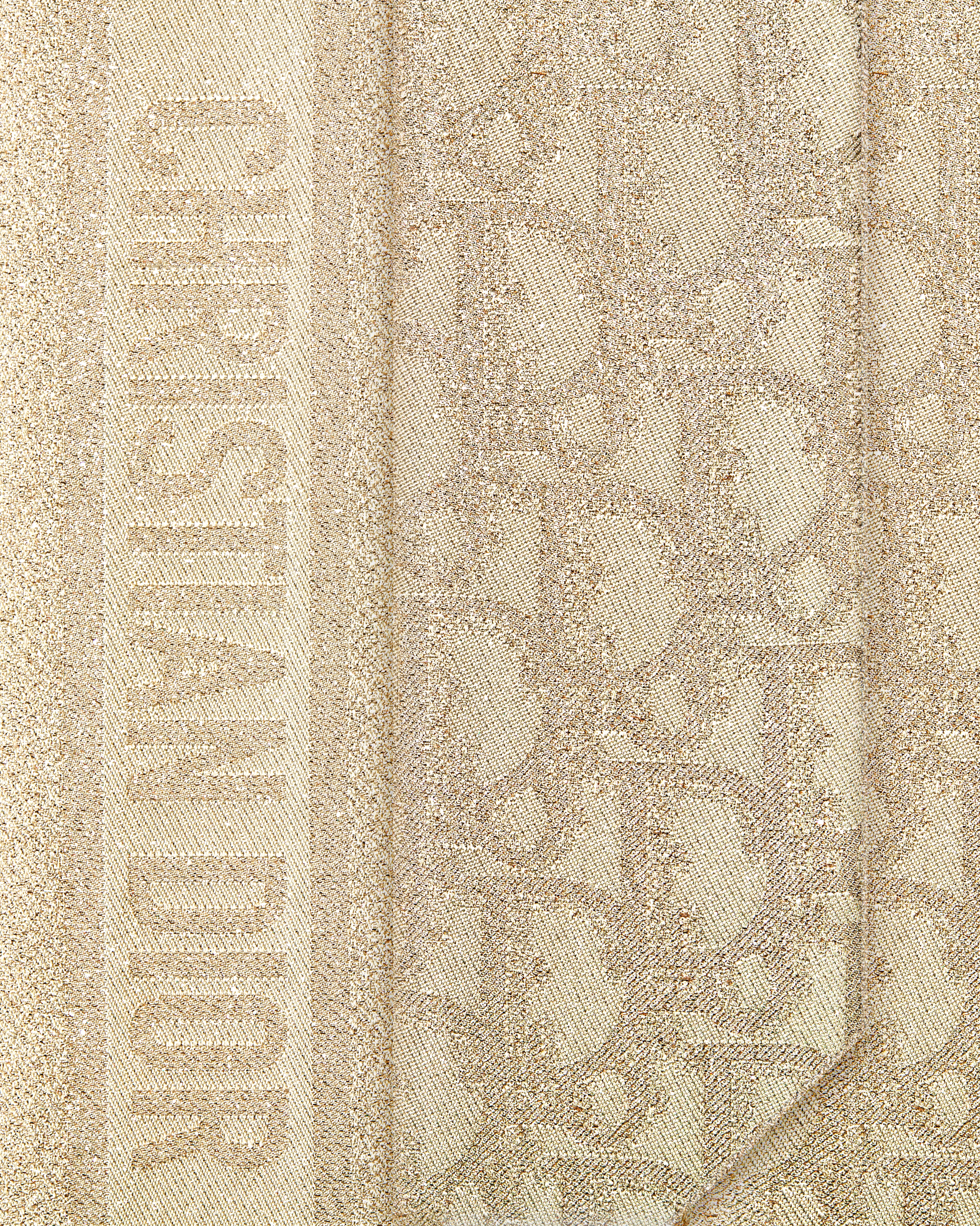 Mitzah 丝巾 金色调桑蚕丝混纺斜纹面料金属光泽线 Oblique 印花 E09