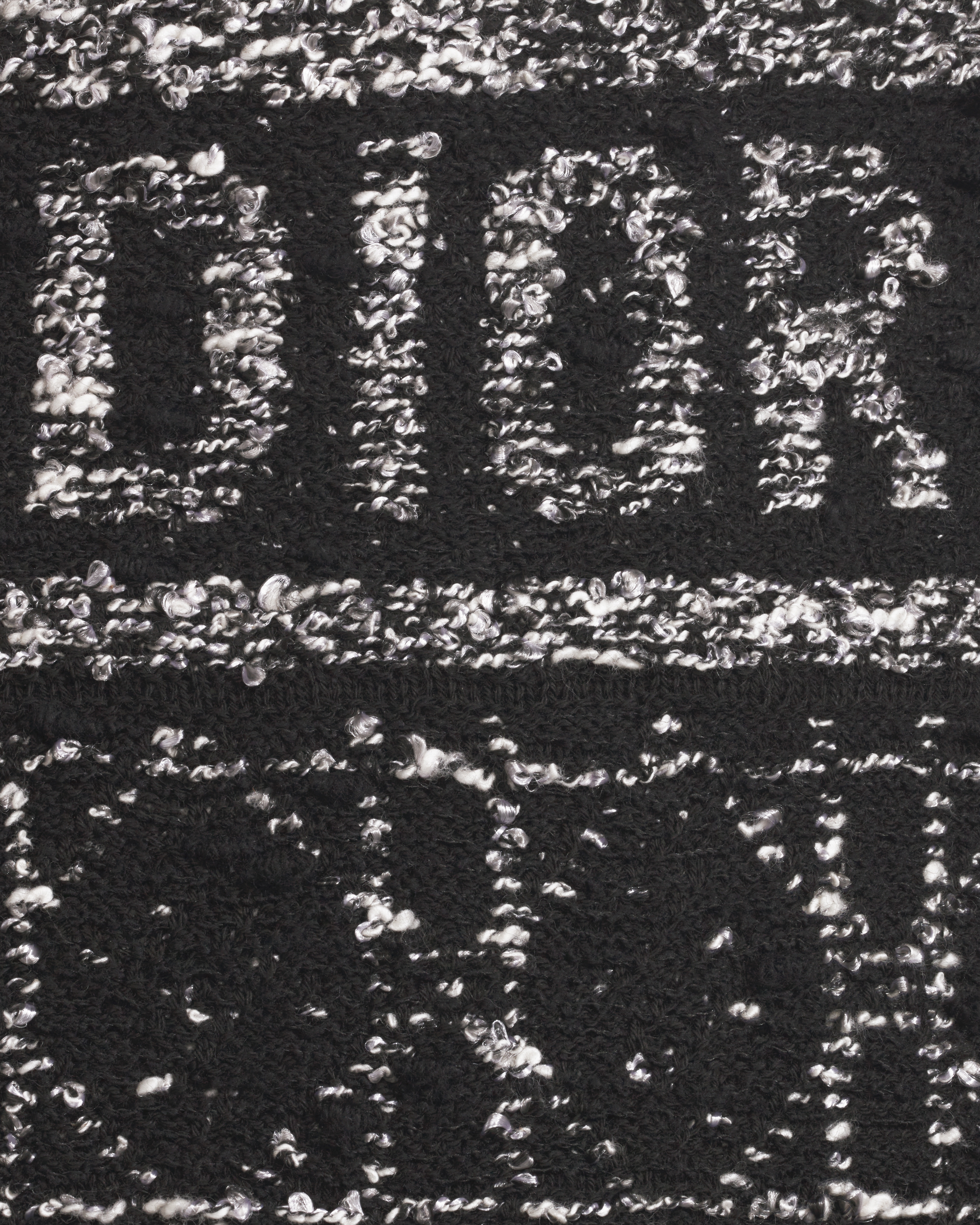 喇叭形迷你裙 黑色和白色棉质混纺针织科技面料超大藤格纹 E09