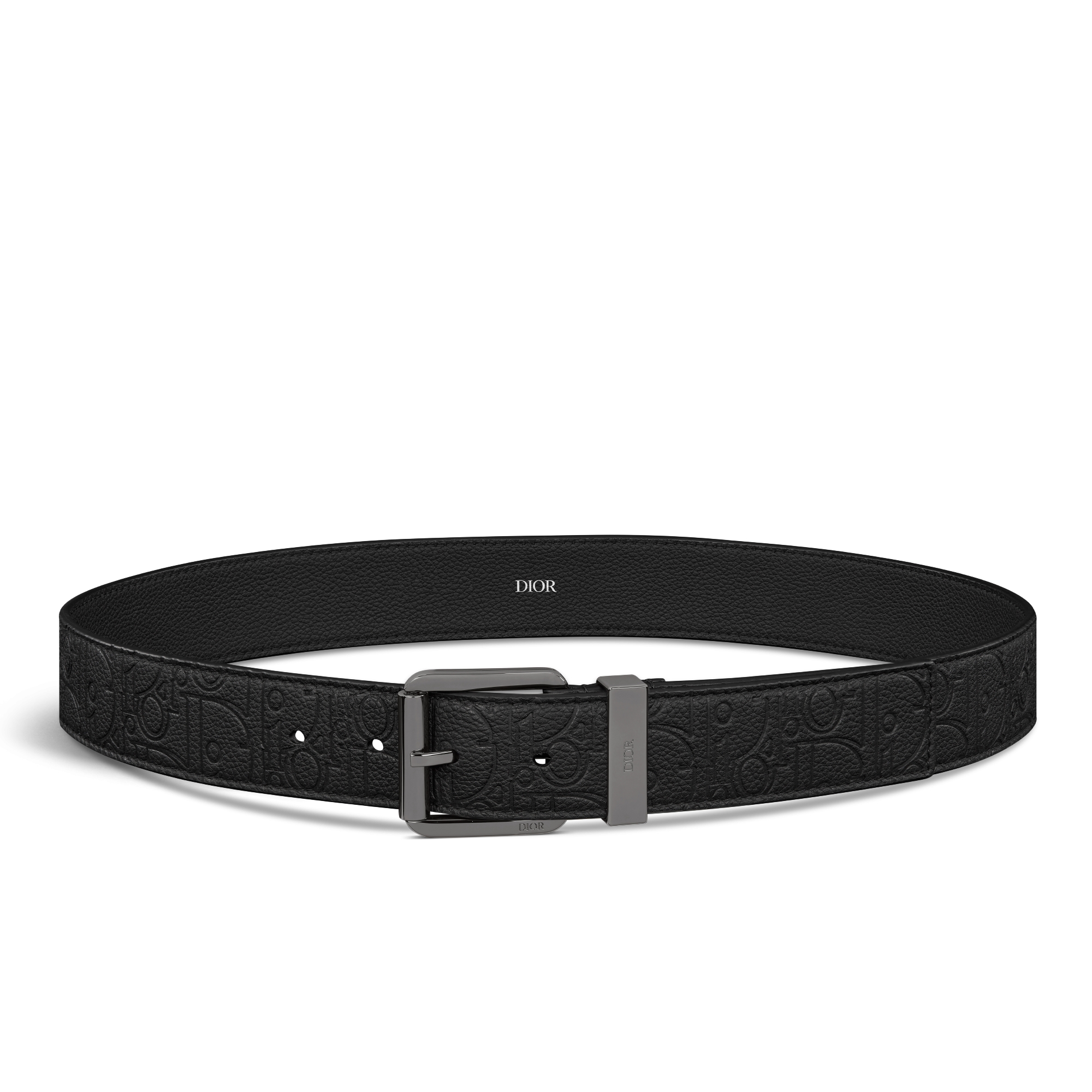 腰带 35 毫米黑色 Dior Gravity 印花效果皮革 E01
