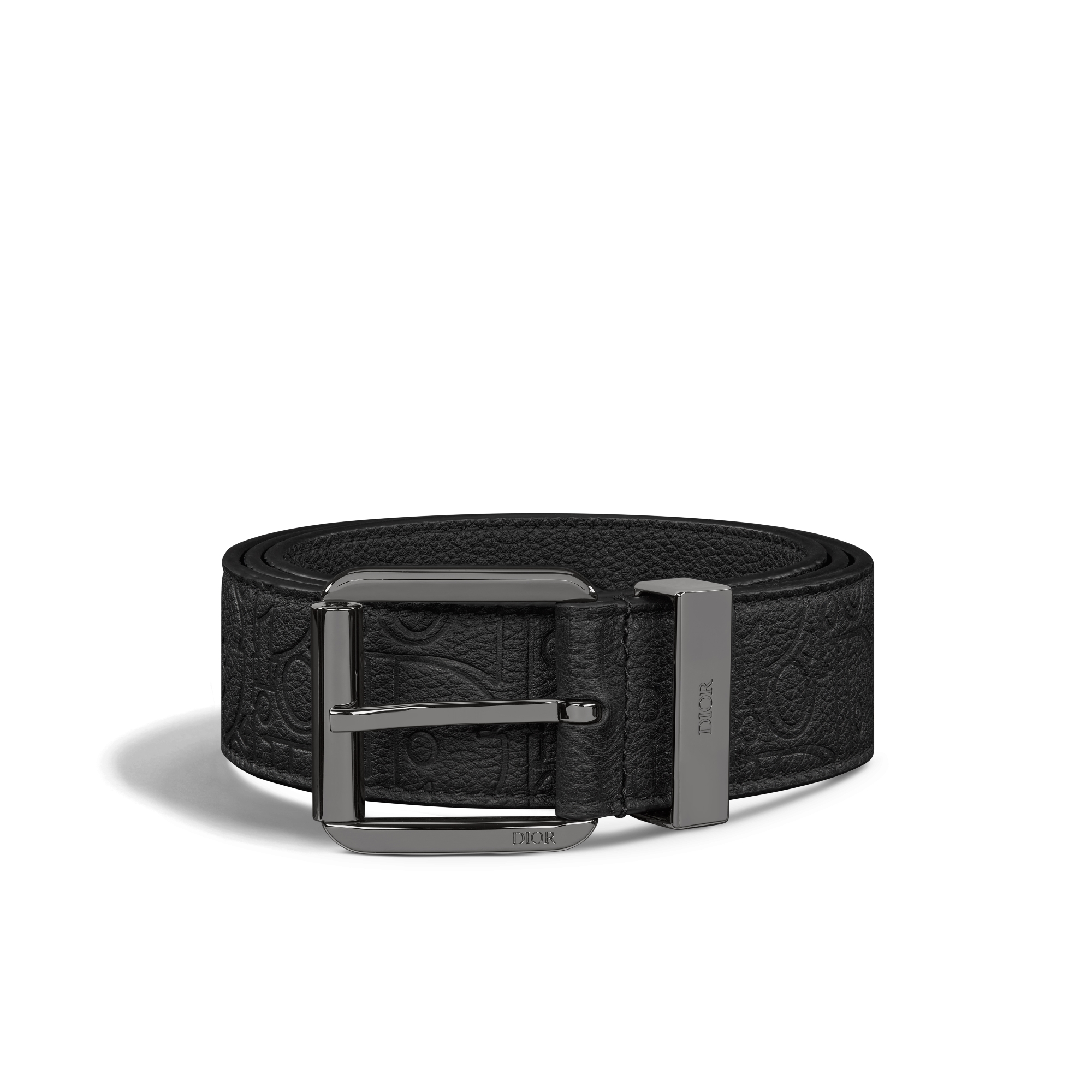 腰带 35 毫米黑色 Dior Gravity 印花效果皮革 E03