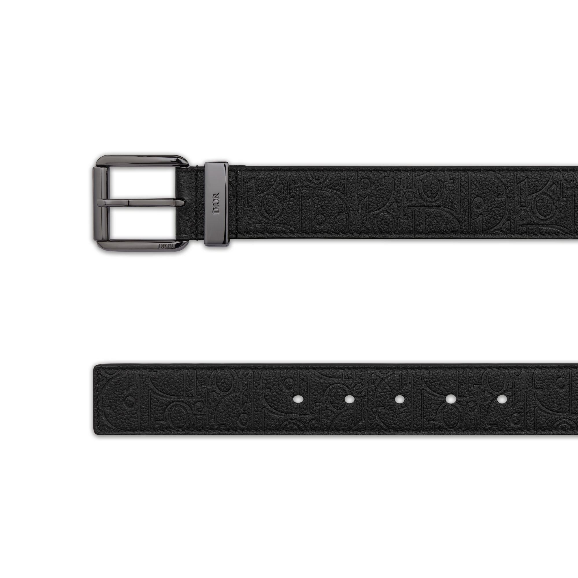 腰带 35 毫米黑色 Dior Gravity 印花效果皮革 E06