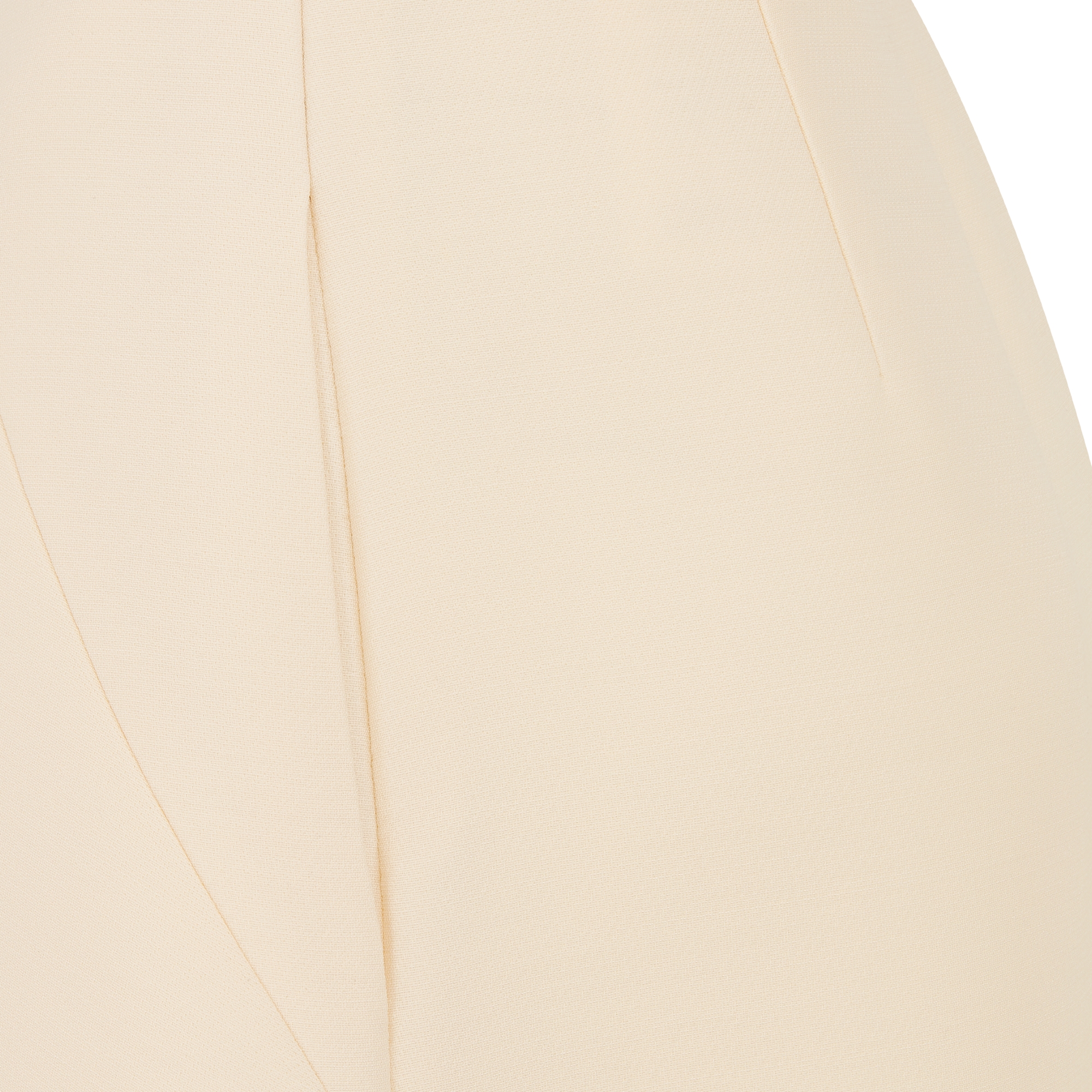 喇叭形半裙 米白色绵羊毛和桑蚕丝混纺面料 E09