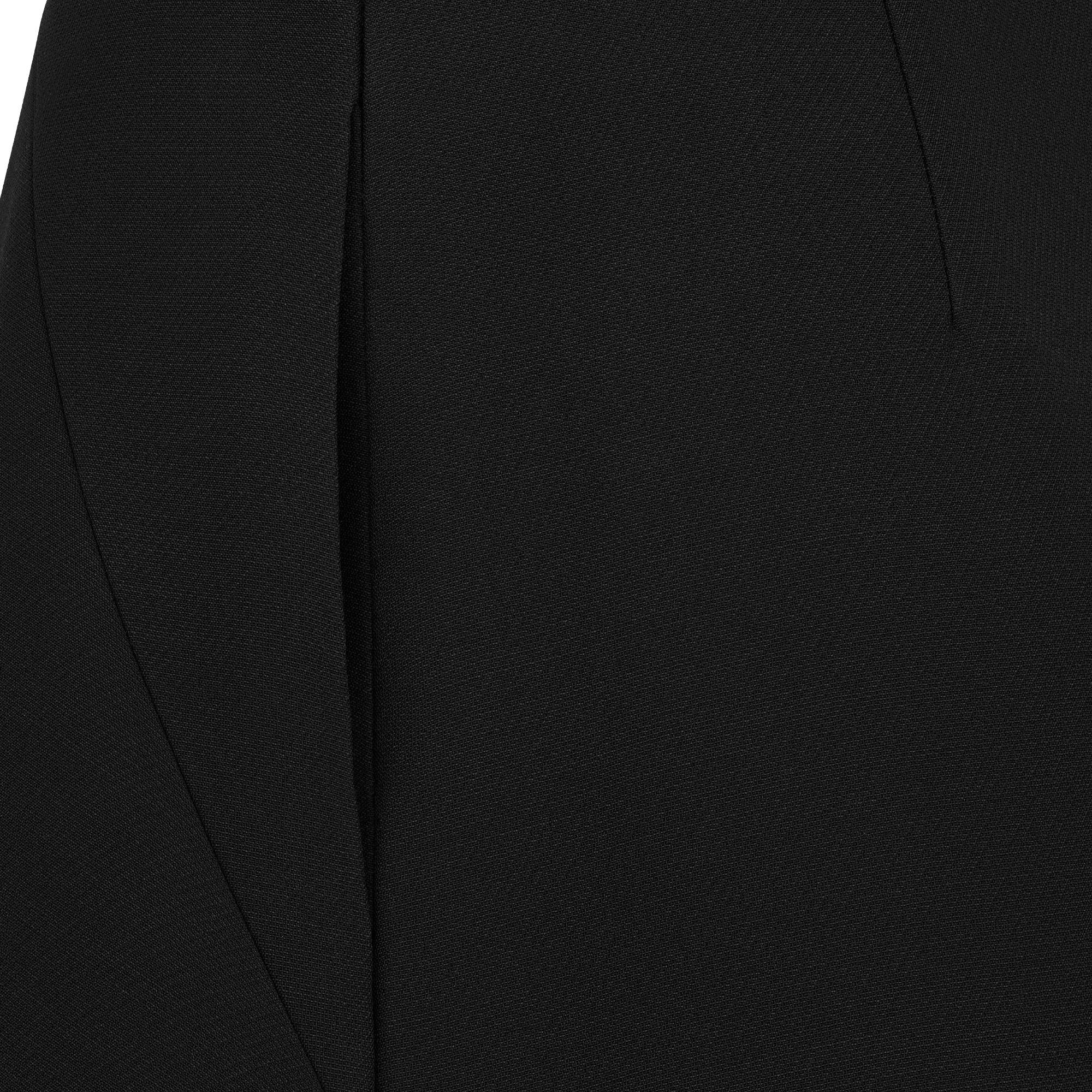 喇叭形半裙 黑色绵羊毛和桑蚕丝混纺面料 E09