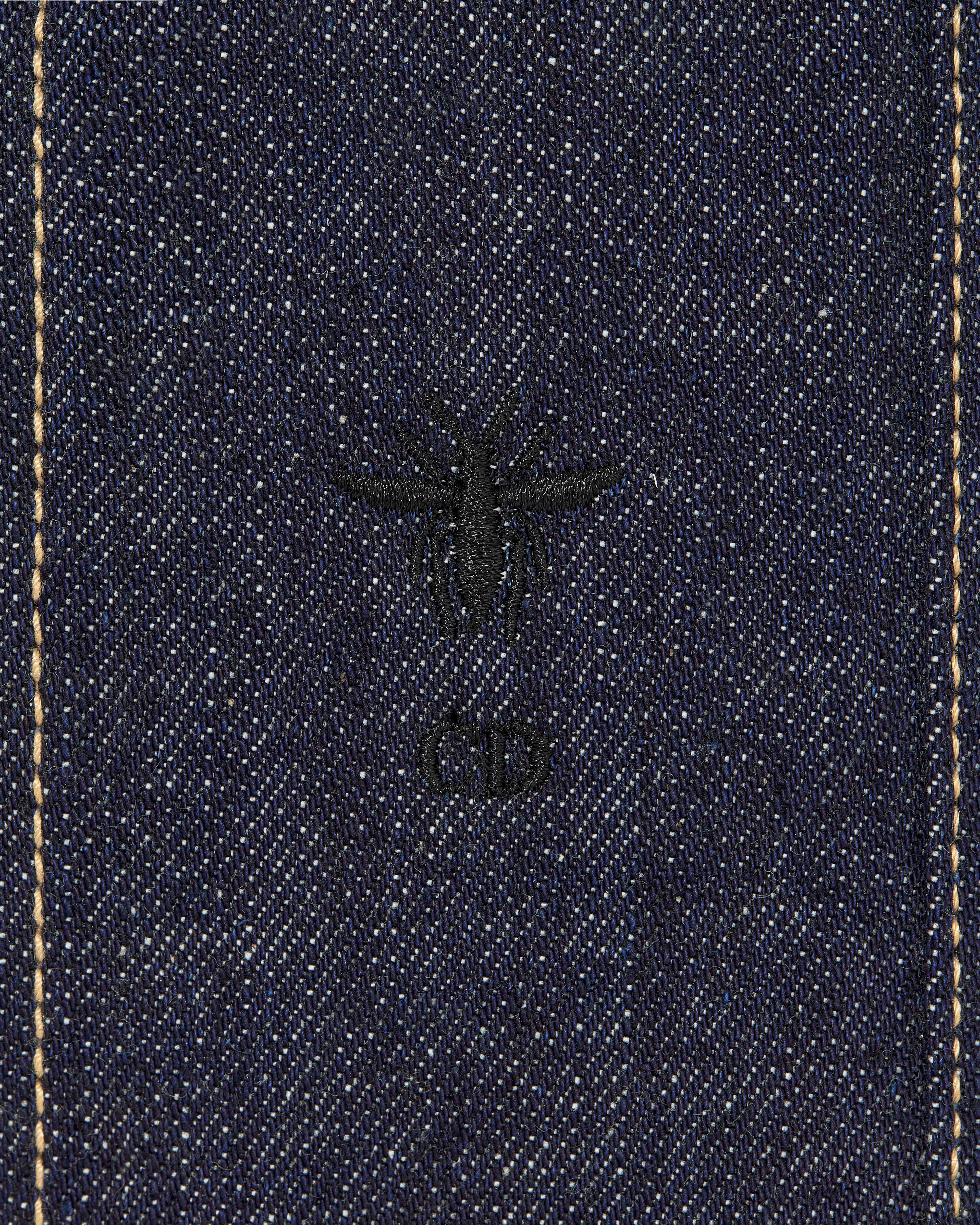 超大版型连帽夹克 蓝色棉质牛仔布内部 Oblique 印花 E09