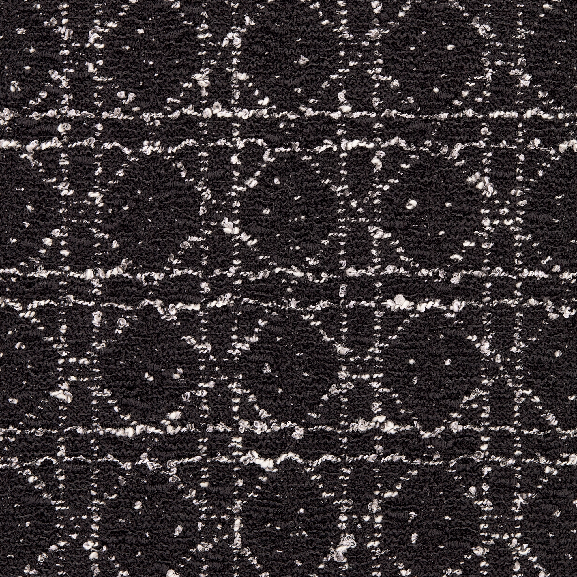 短袖上衣 黑色和白色棉质混纺粗花呢科技面料超大藤格纹 E09