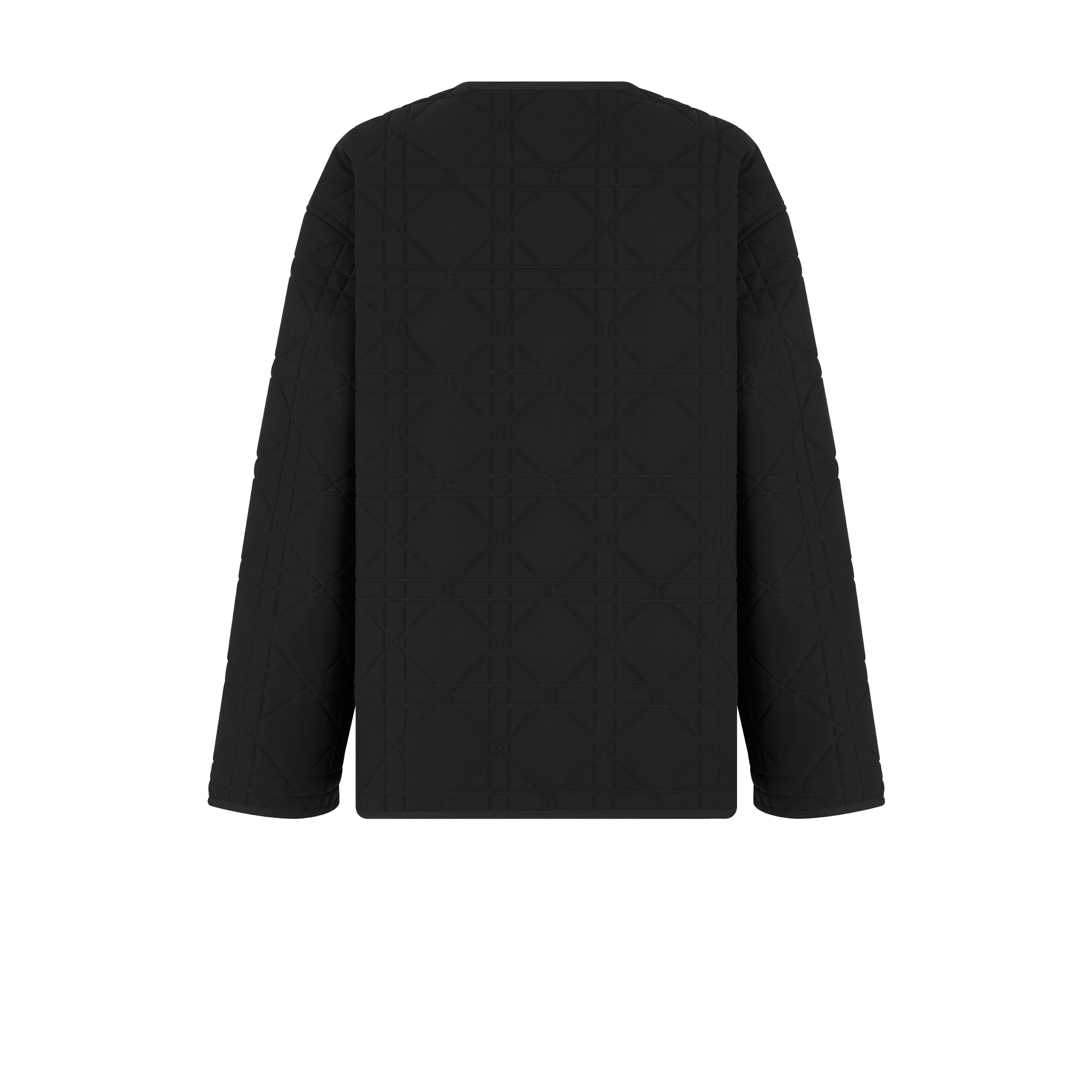 宽松夹克 黑色塔夫绸科技面料绗缝效果超大藤格纹 E08