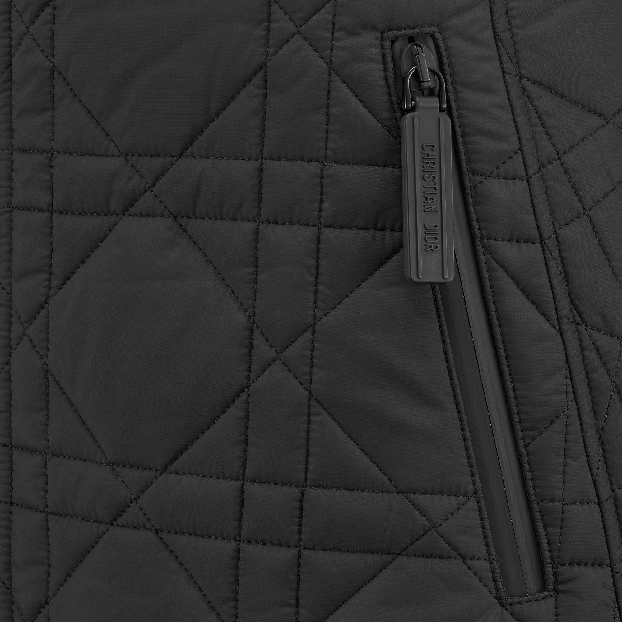 迷你裙 黑色塔夫绸科技面料绗缝效果超大藤格纹 E09