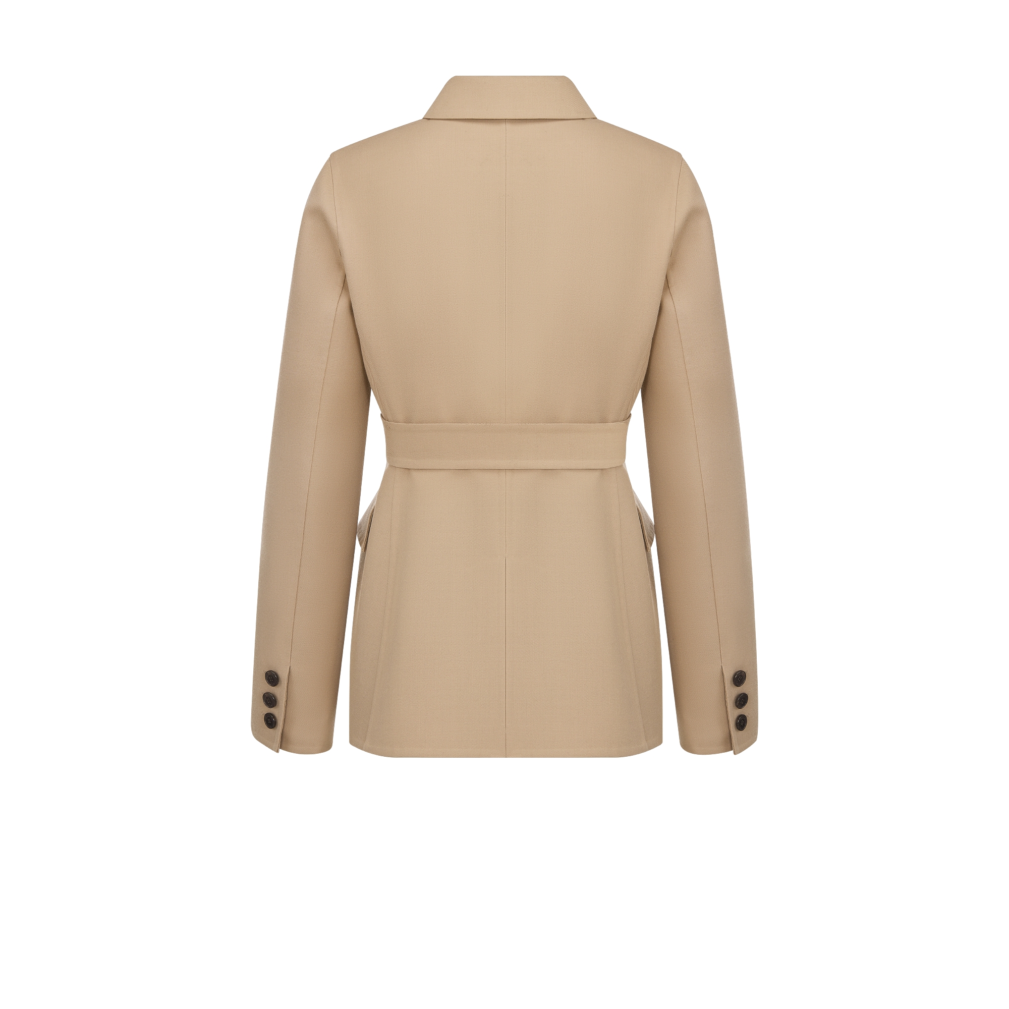 修身西装外套 米色绵羊毛混纺华达呢 E08