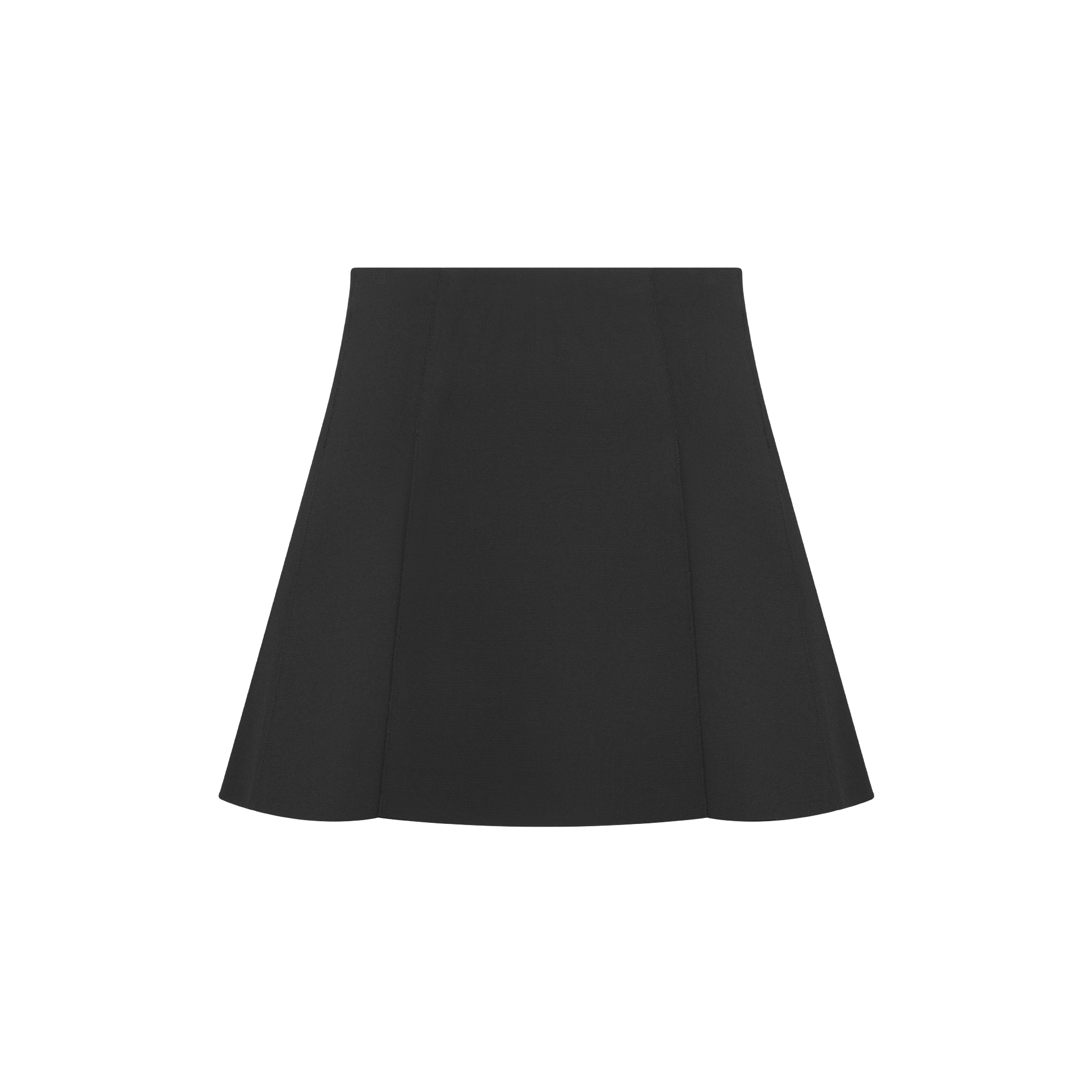 喇叭形迷你裙 黑色科技针织面料 E08