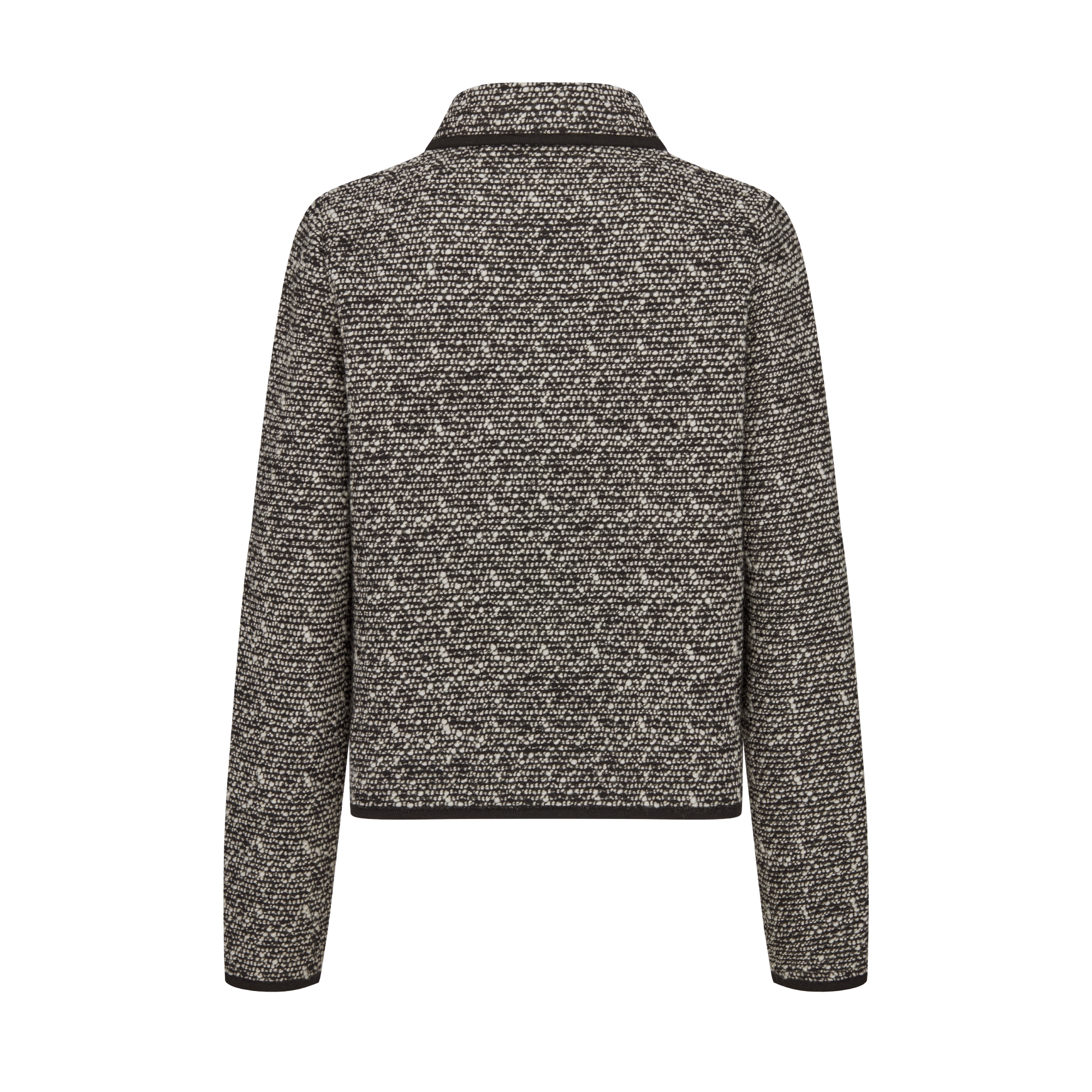 夹克 黑色绵羊毛混纺针织面料层次色调纹理效果 E08