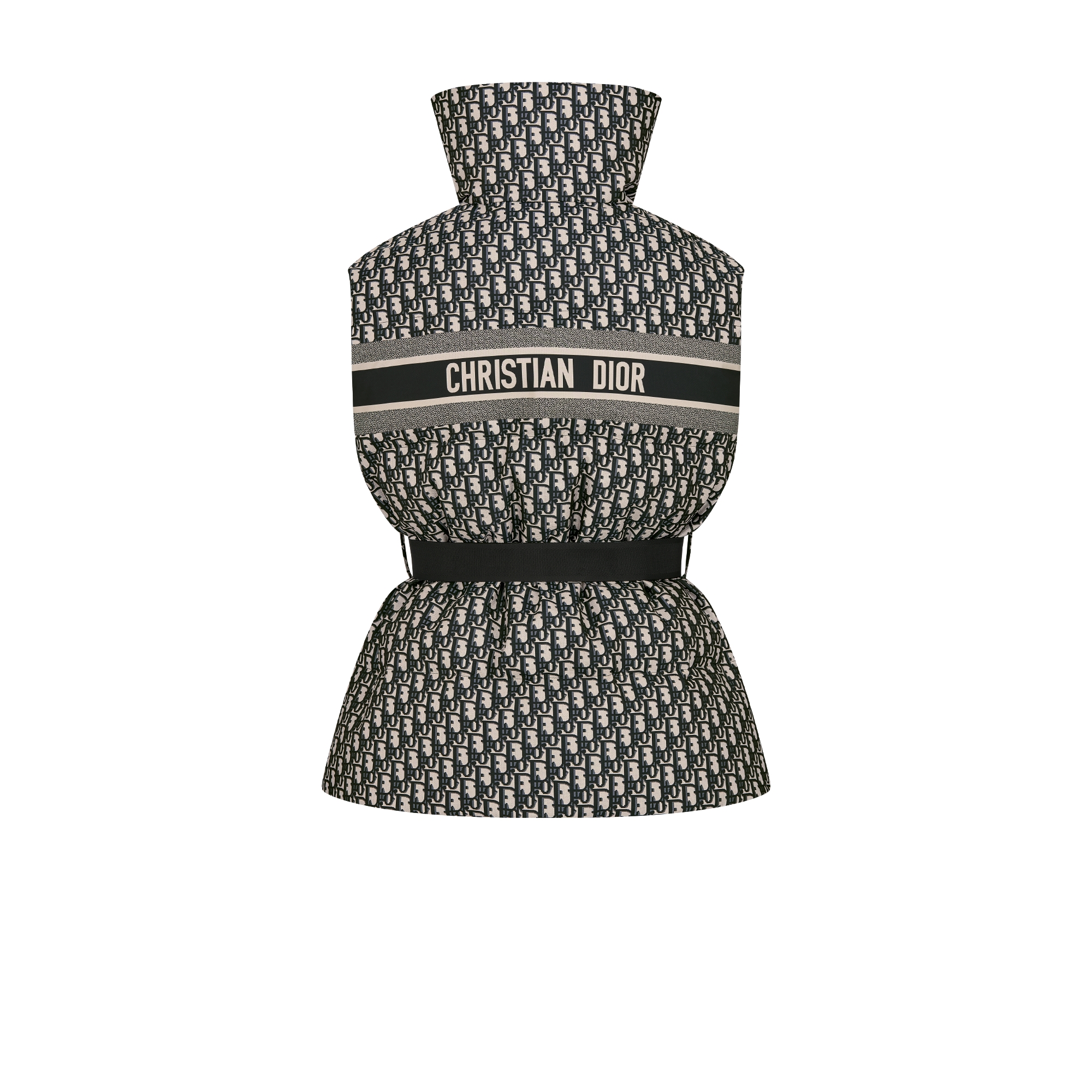 DiorAlps 背心 绗缝塔夫绸科技面料蓝色 Oblique 印花搭配腰带 E08