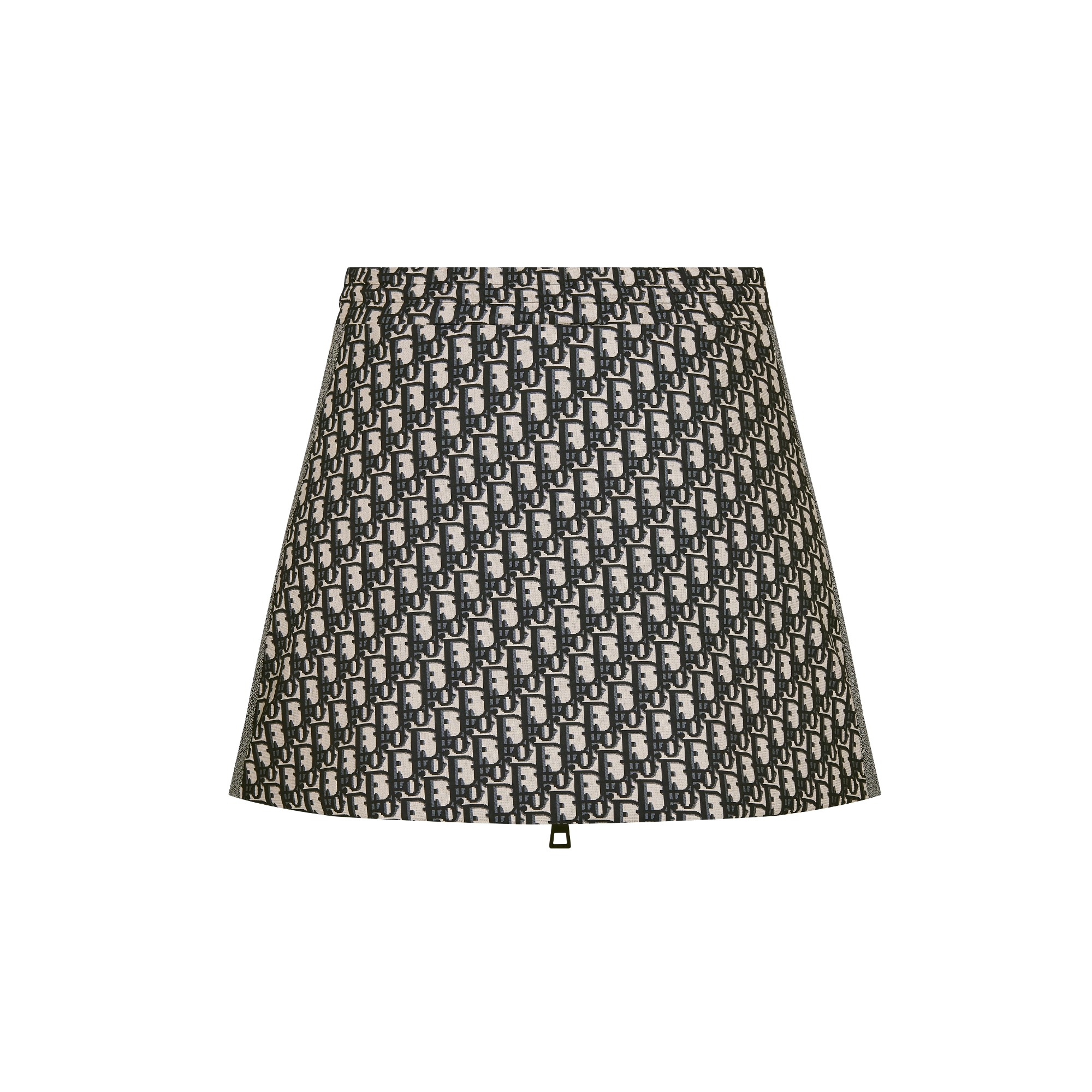 DiorAlps 拉链迷你裙 绗缝塔夫绸科技面料蓝色 Oblique 印花 E08