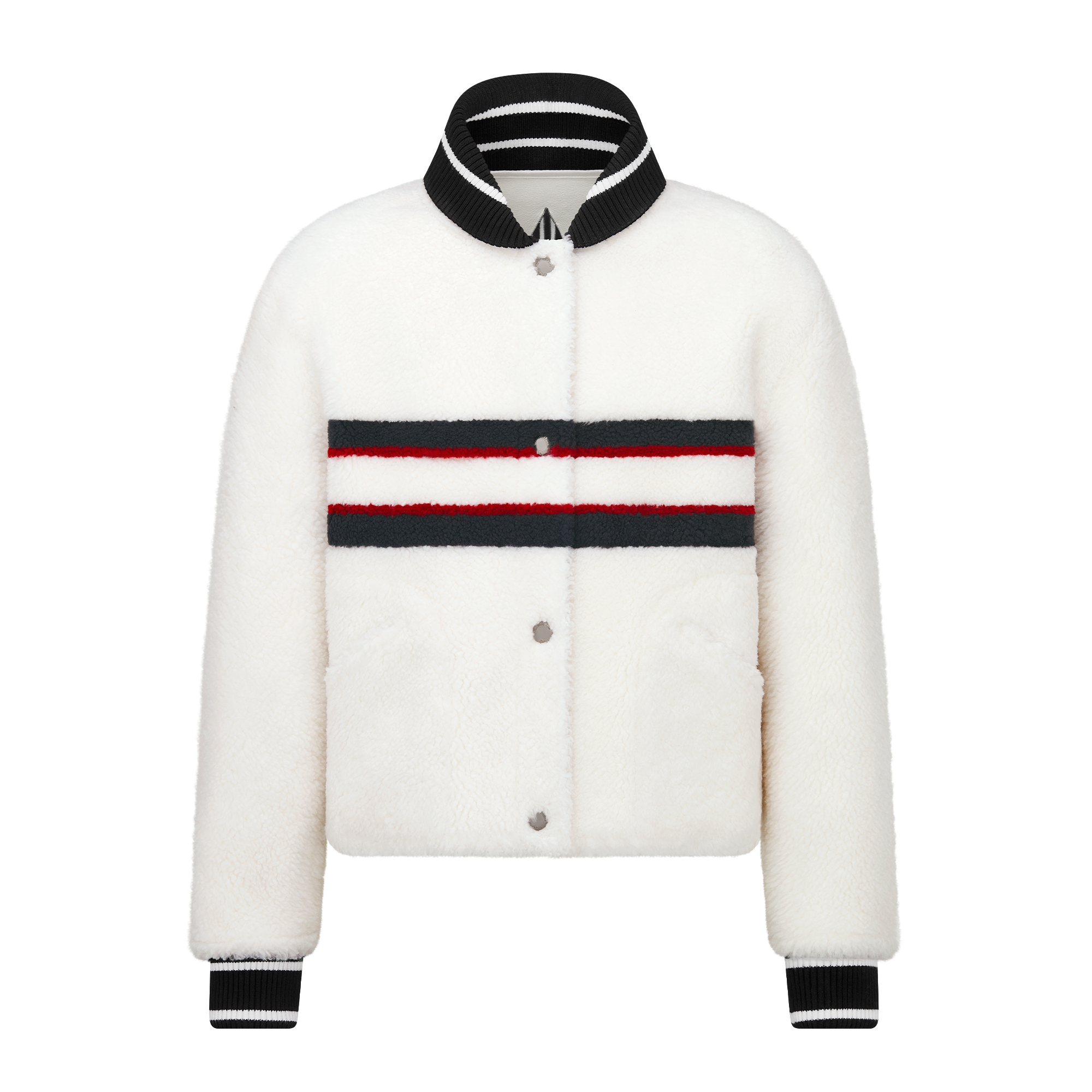 DiorAlps 双面飞行员夹克 米色羊皮革皮毛一体三色 Dior Star 图案 E09